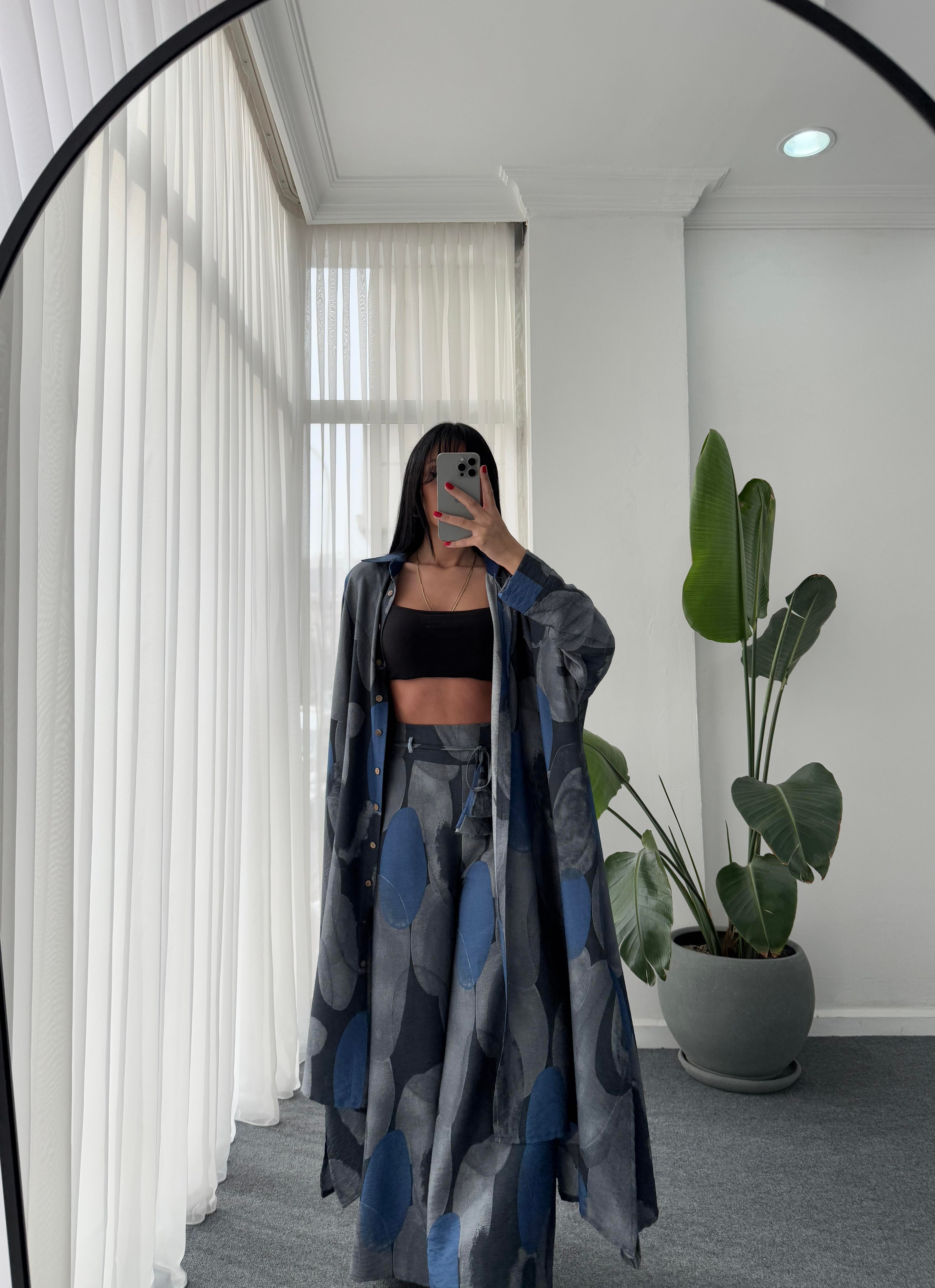 Desenli Kimono Takım