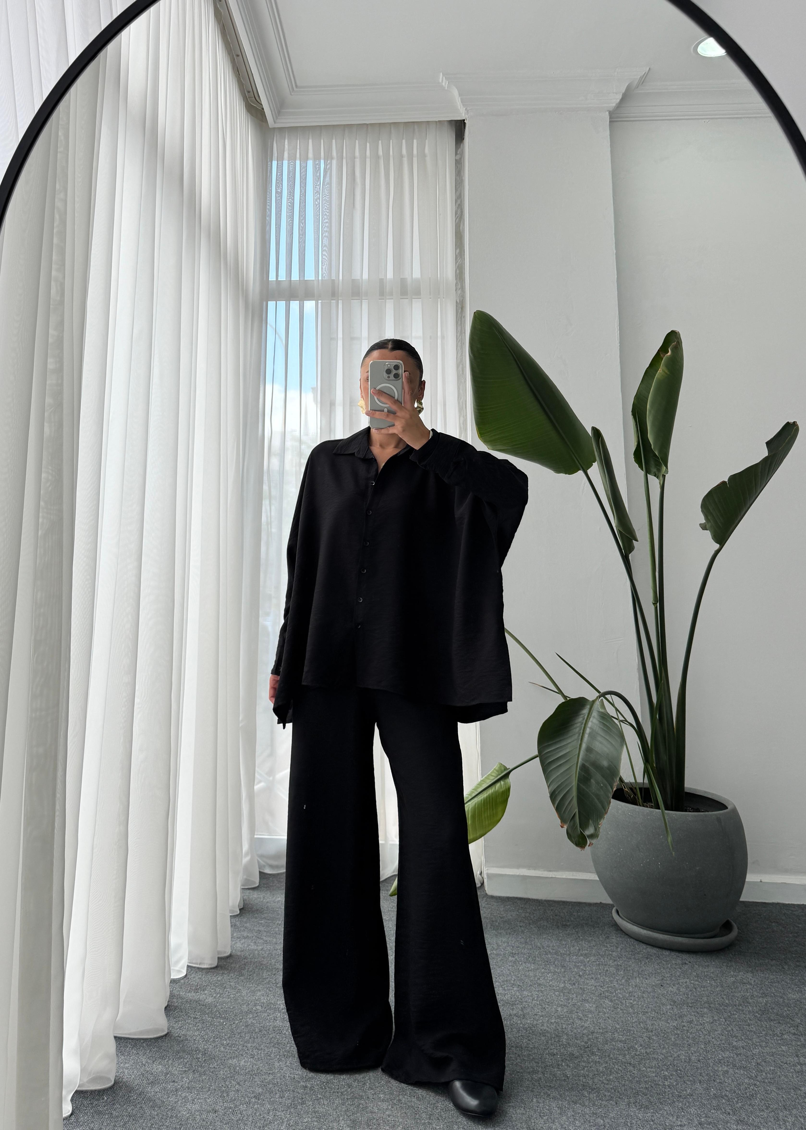 Gömlek Pantalon Takım -  Siyah