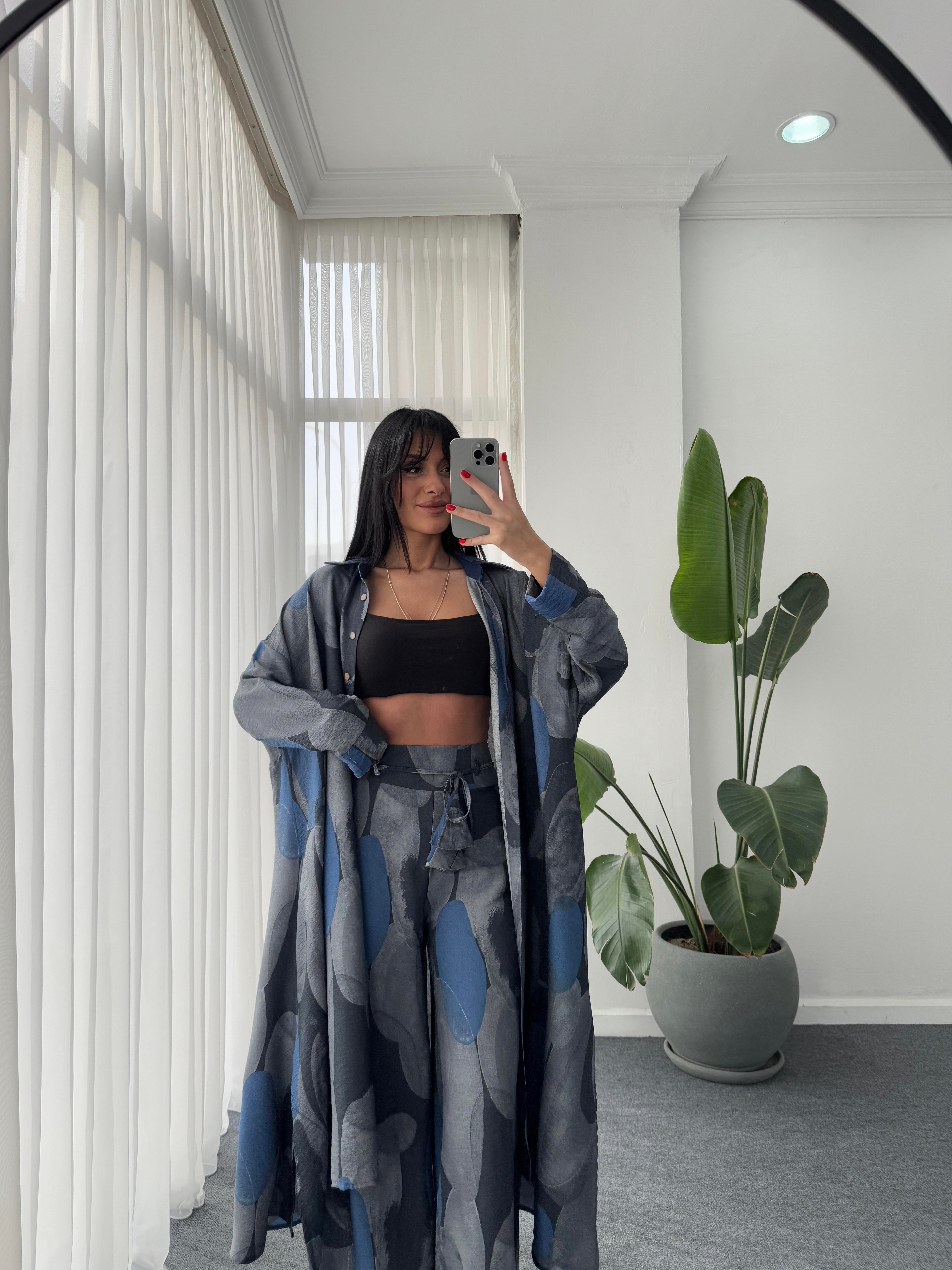 Desenli Kimono Takım