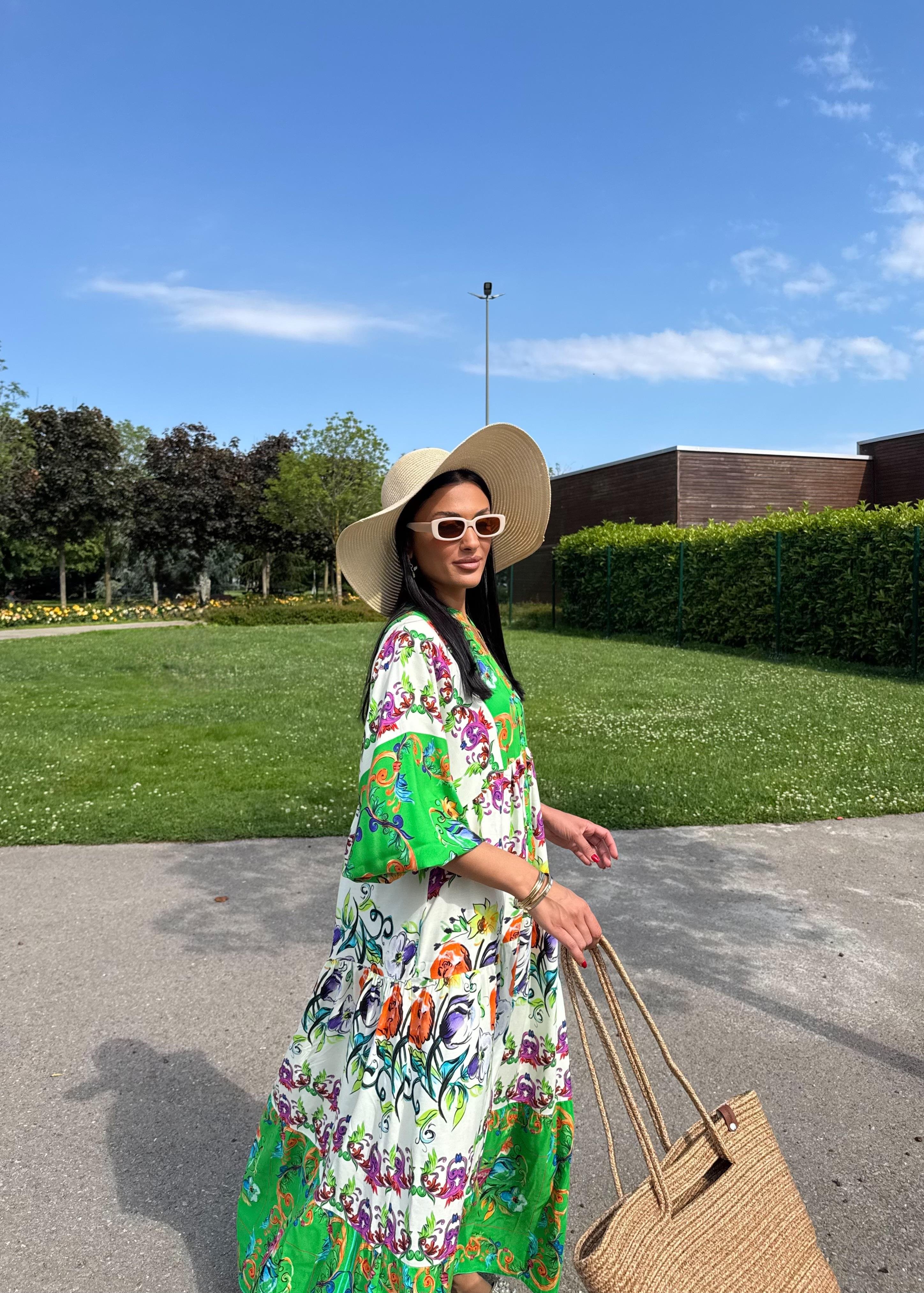Etnik Desen Oversize Elbise
