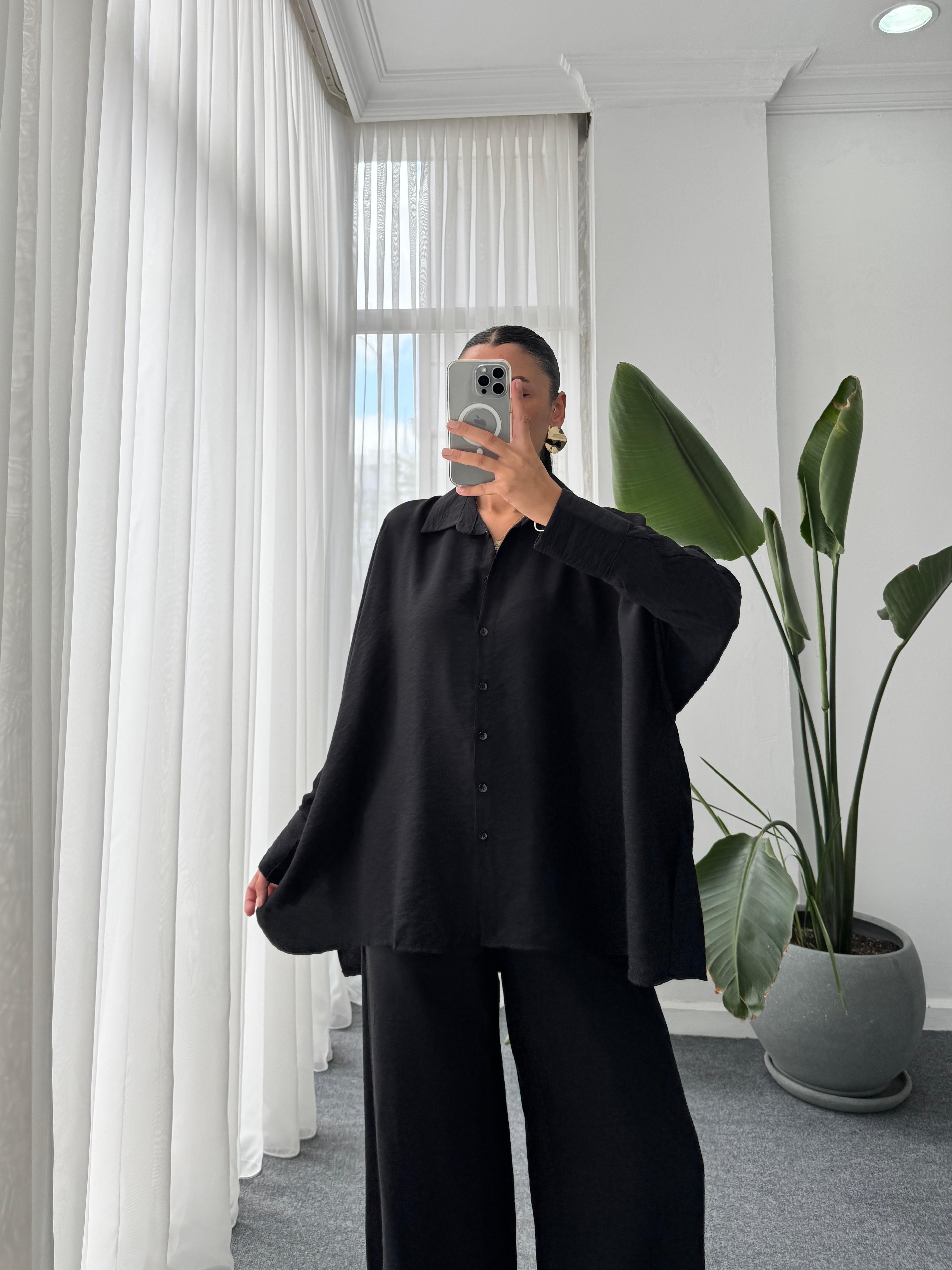 Gömlek Pantalon Takım -  Siyah