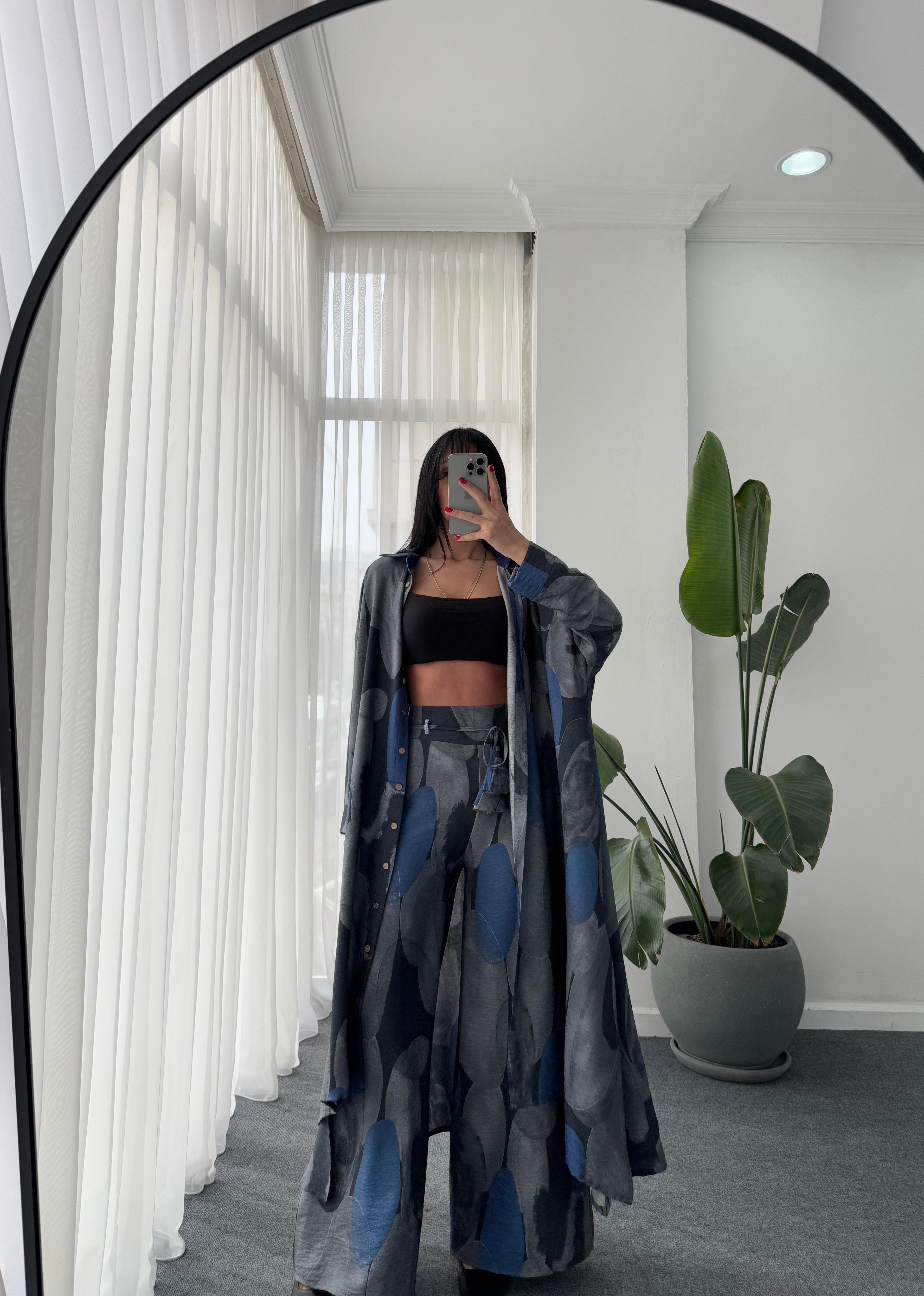 Desenli Kimono Takım