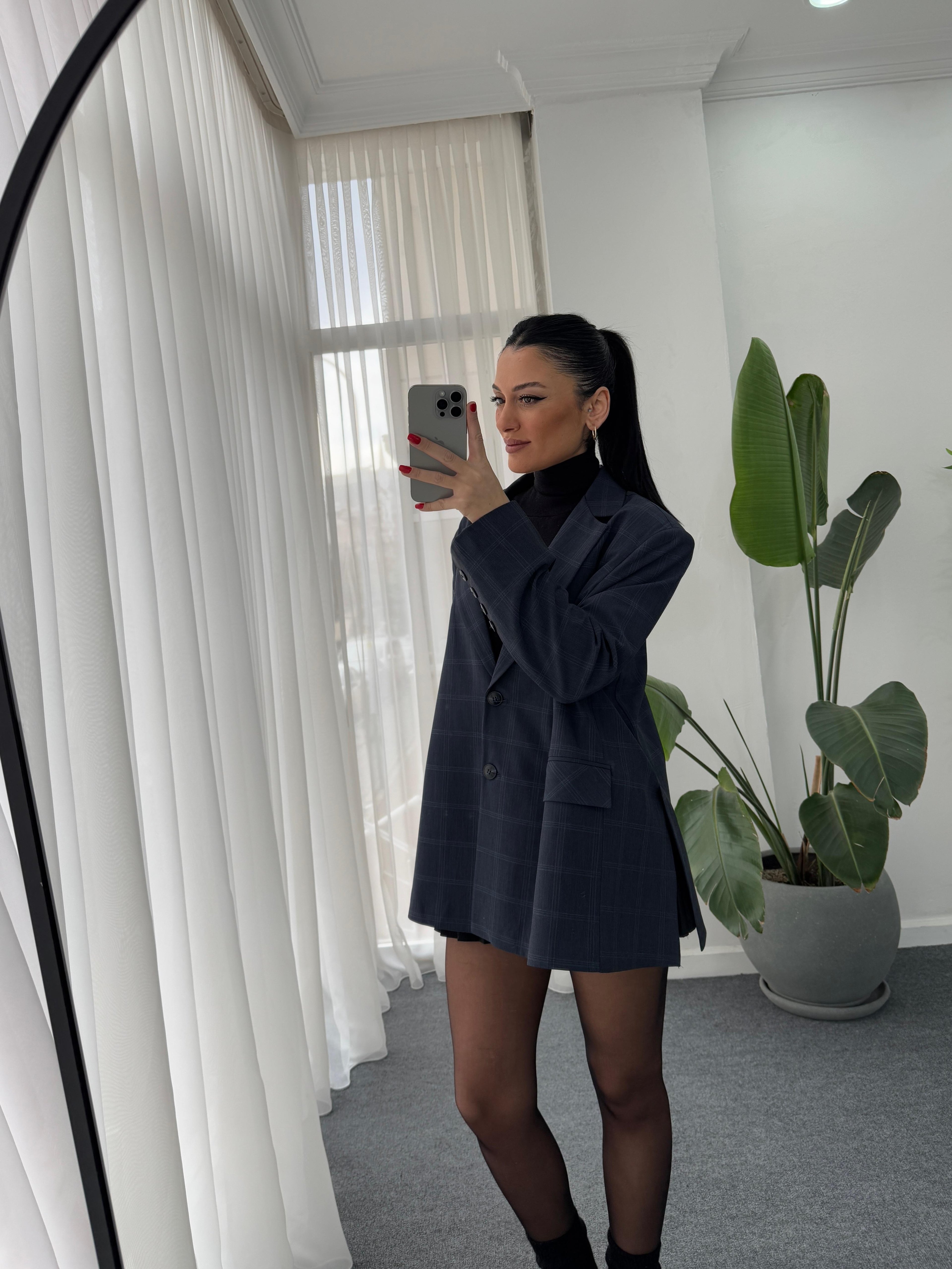 Blazer Ekose Ceket