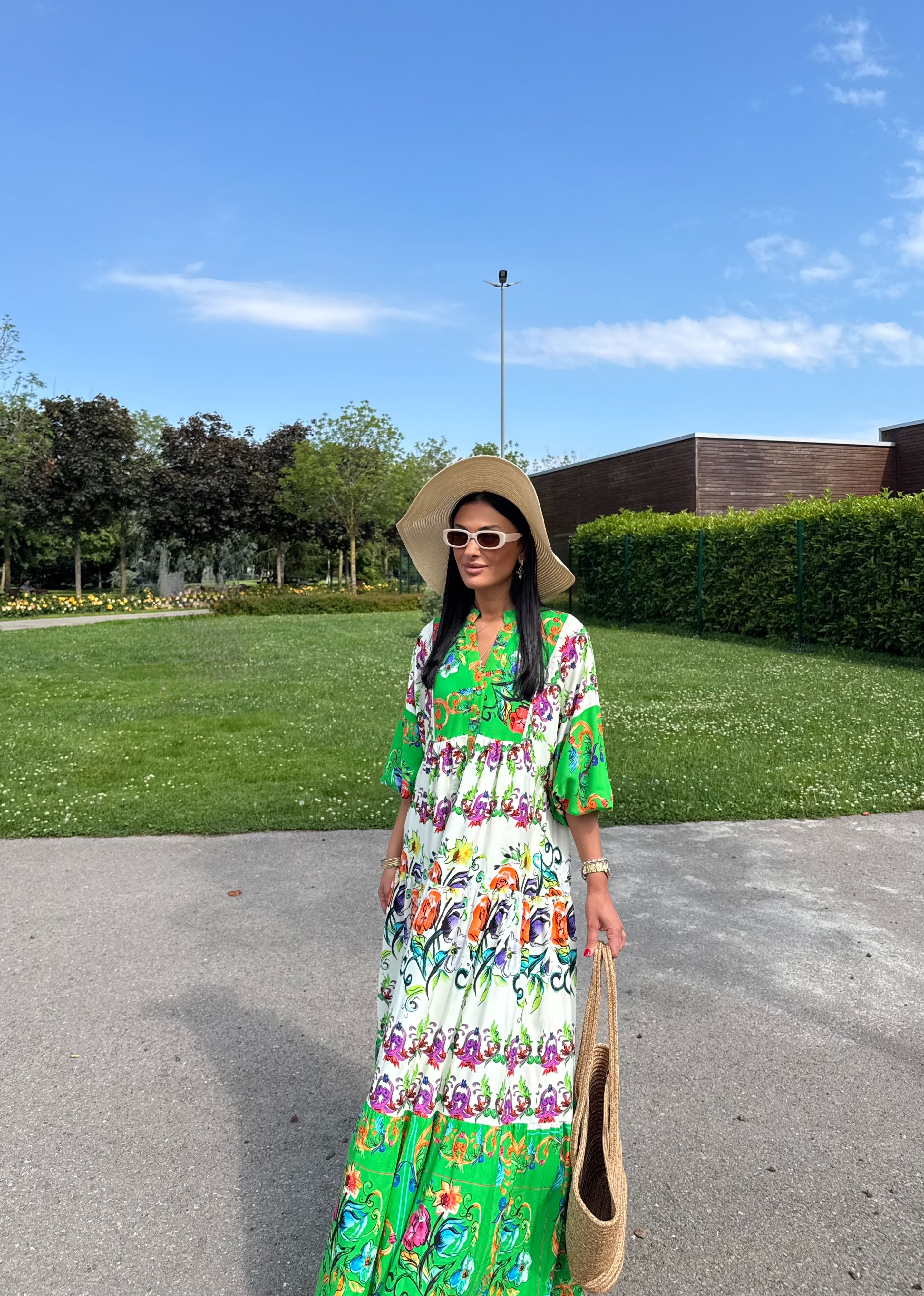 Etnik Desen Oversize Elbise