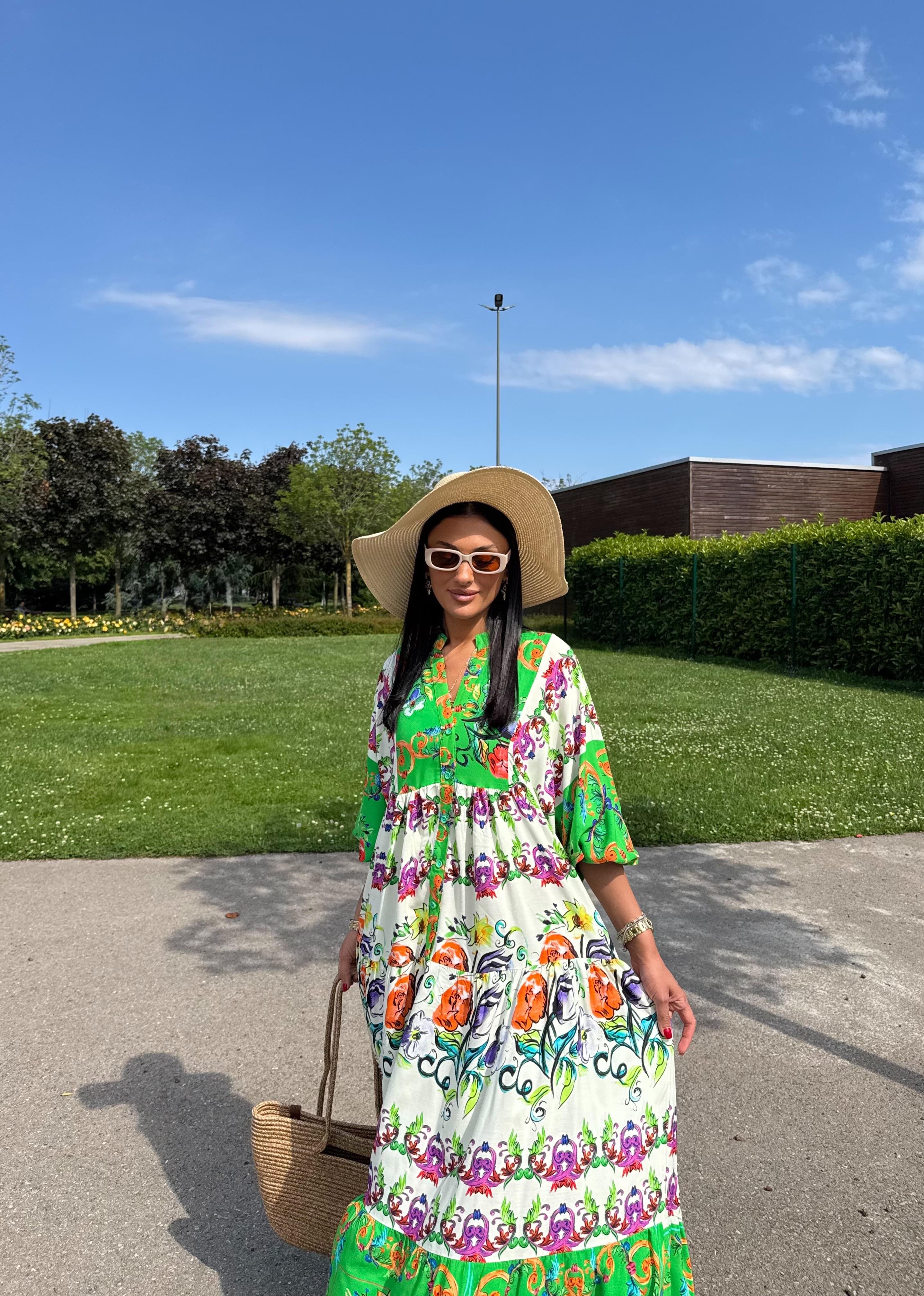 Etnik Desen Oversize Elbise
