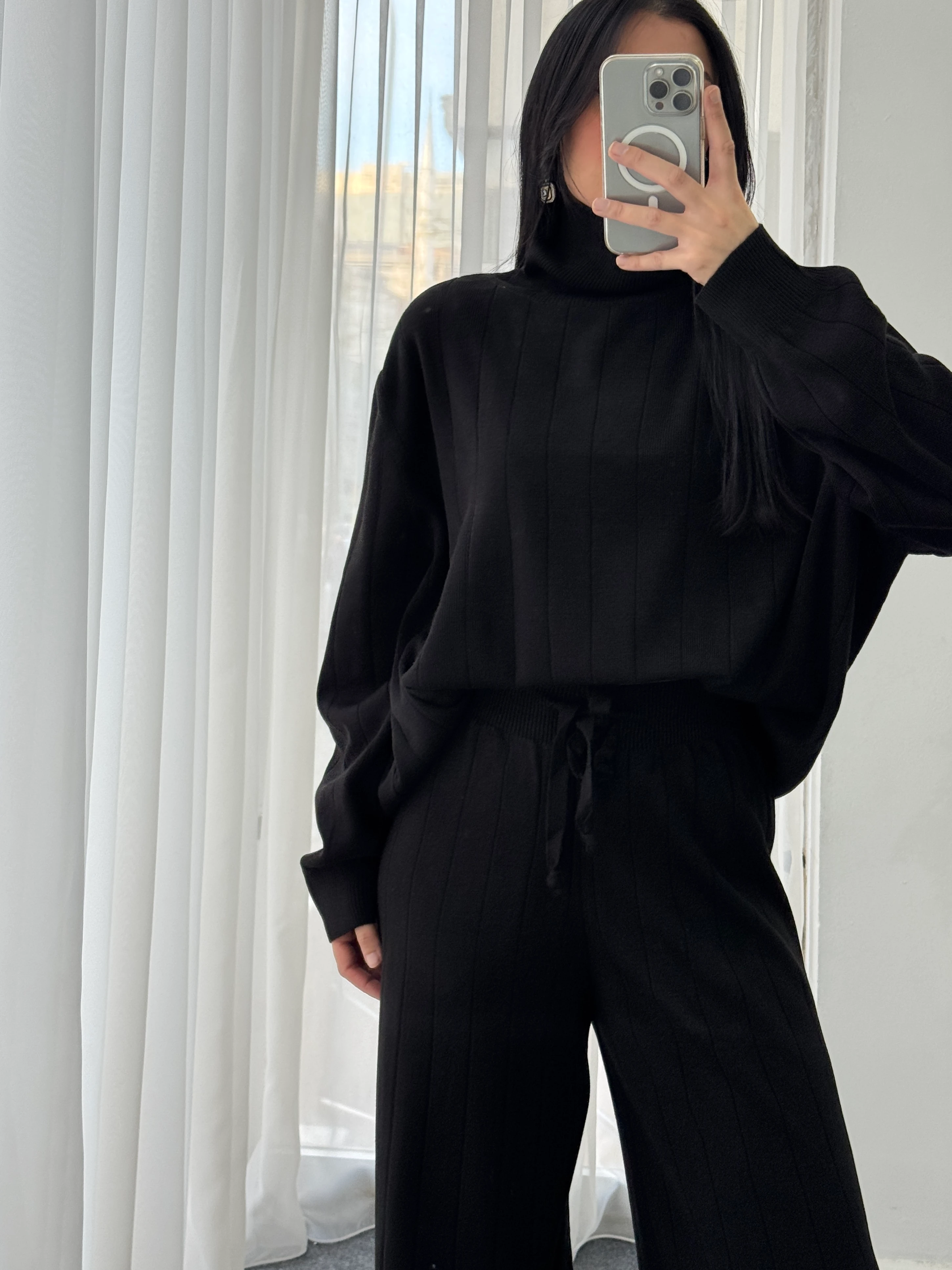 Triko İkili Takım - Siyah 