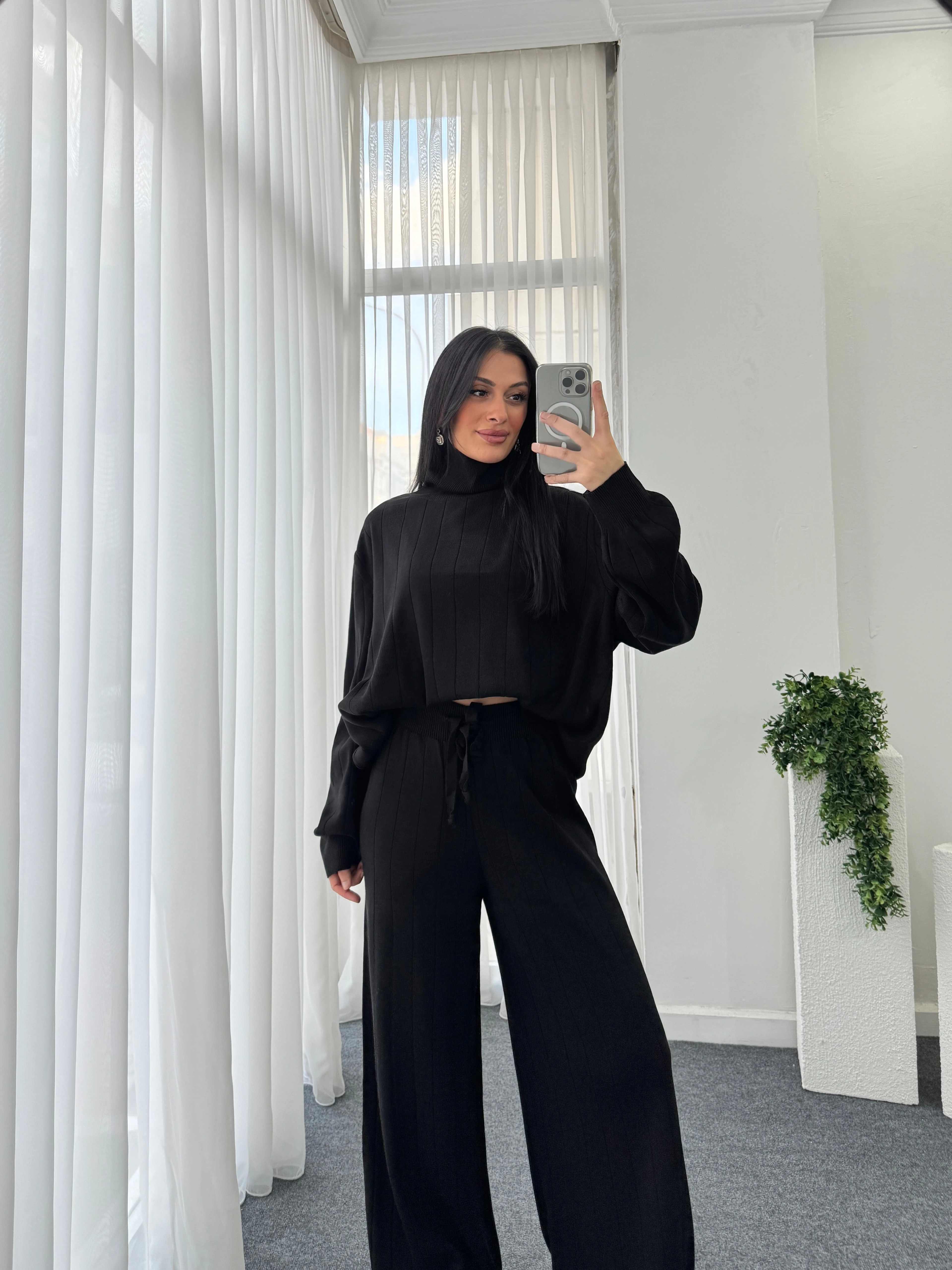 Triko İkili Takım - Siyah 