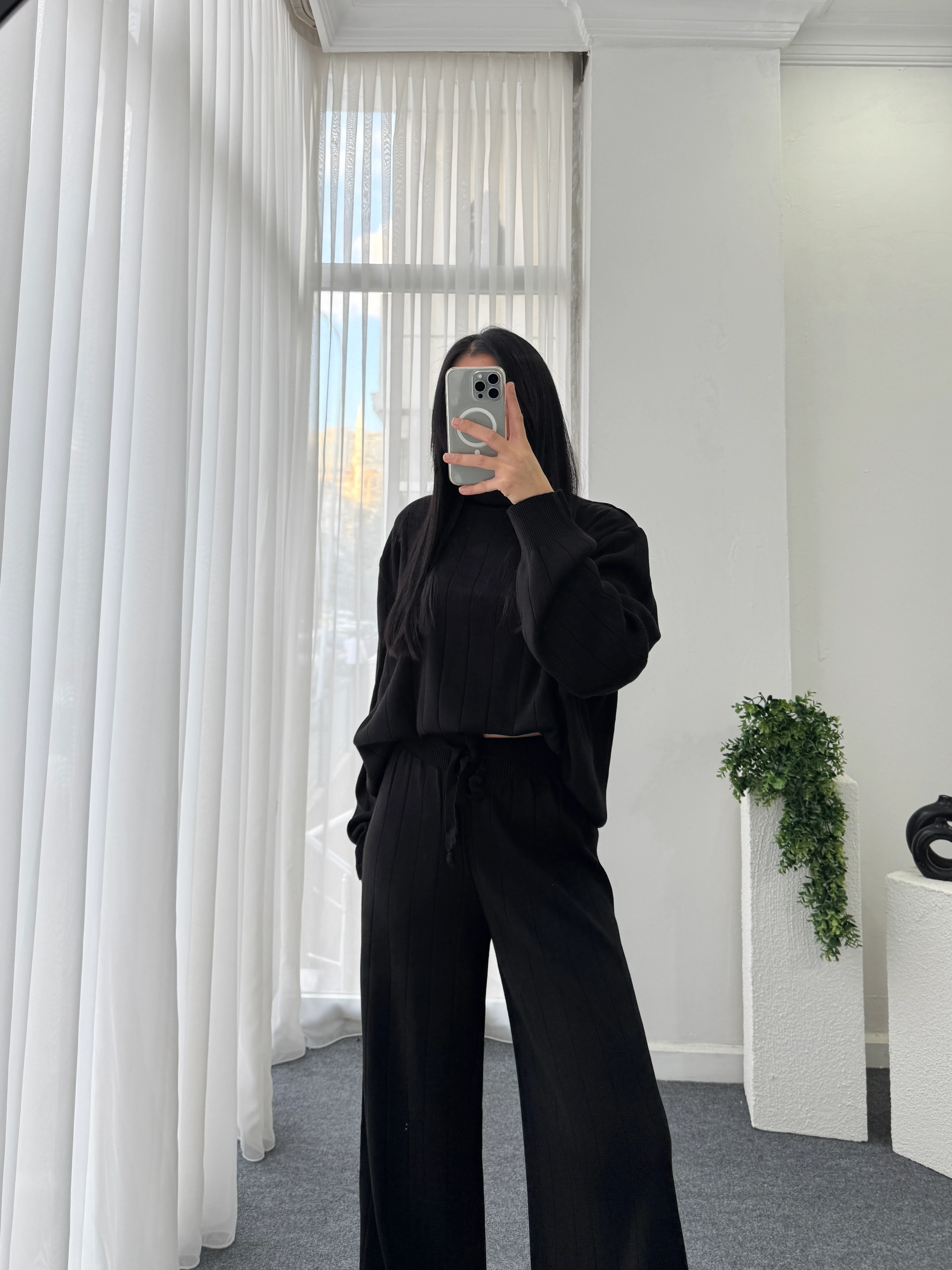 Triko İkili Takım - Siyah 