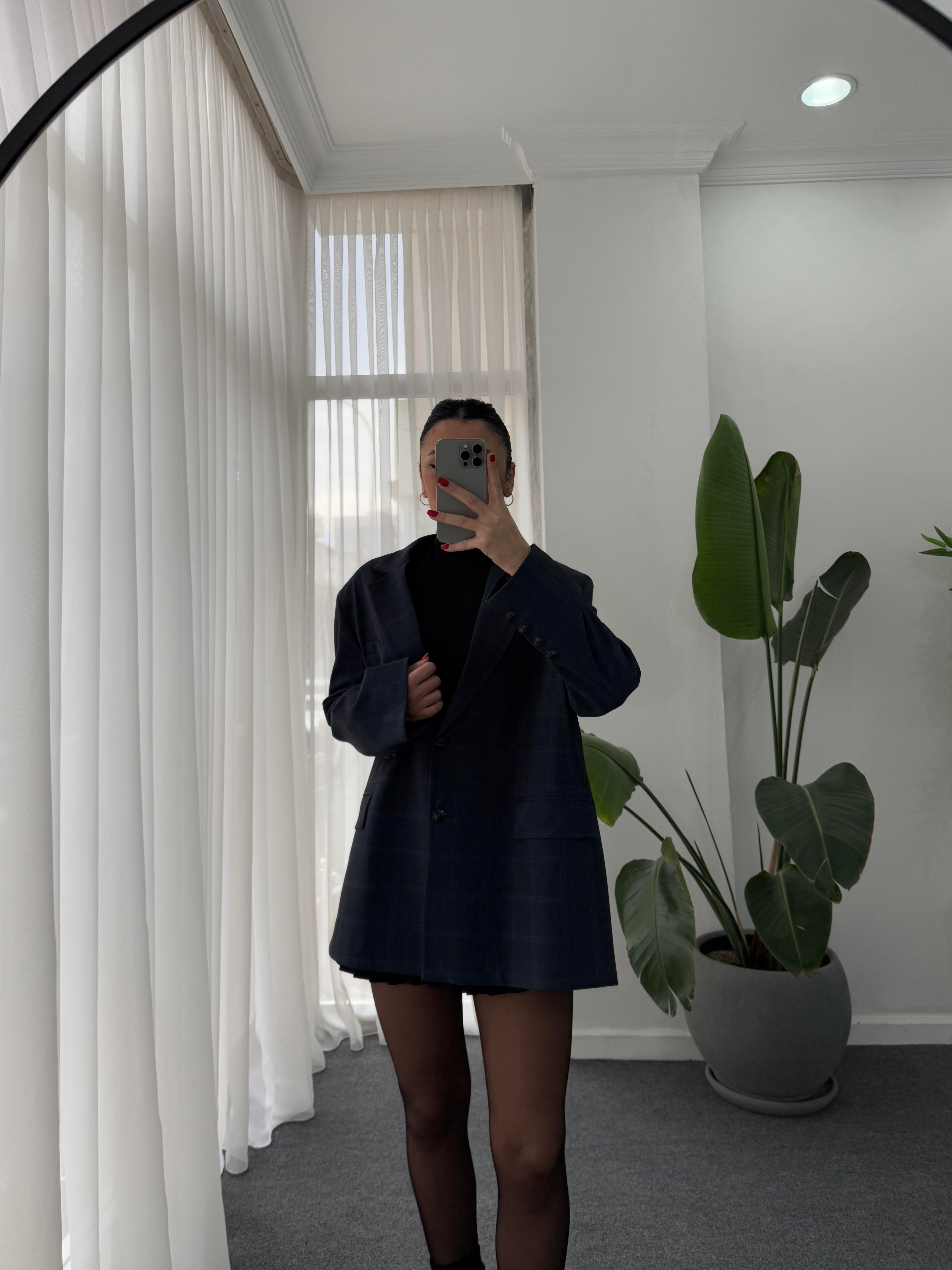 Blazer Ekose Ceket