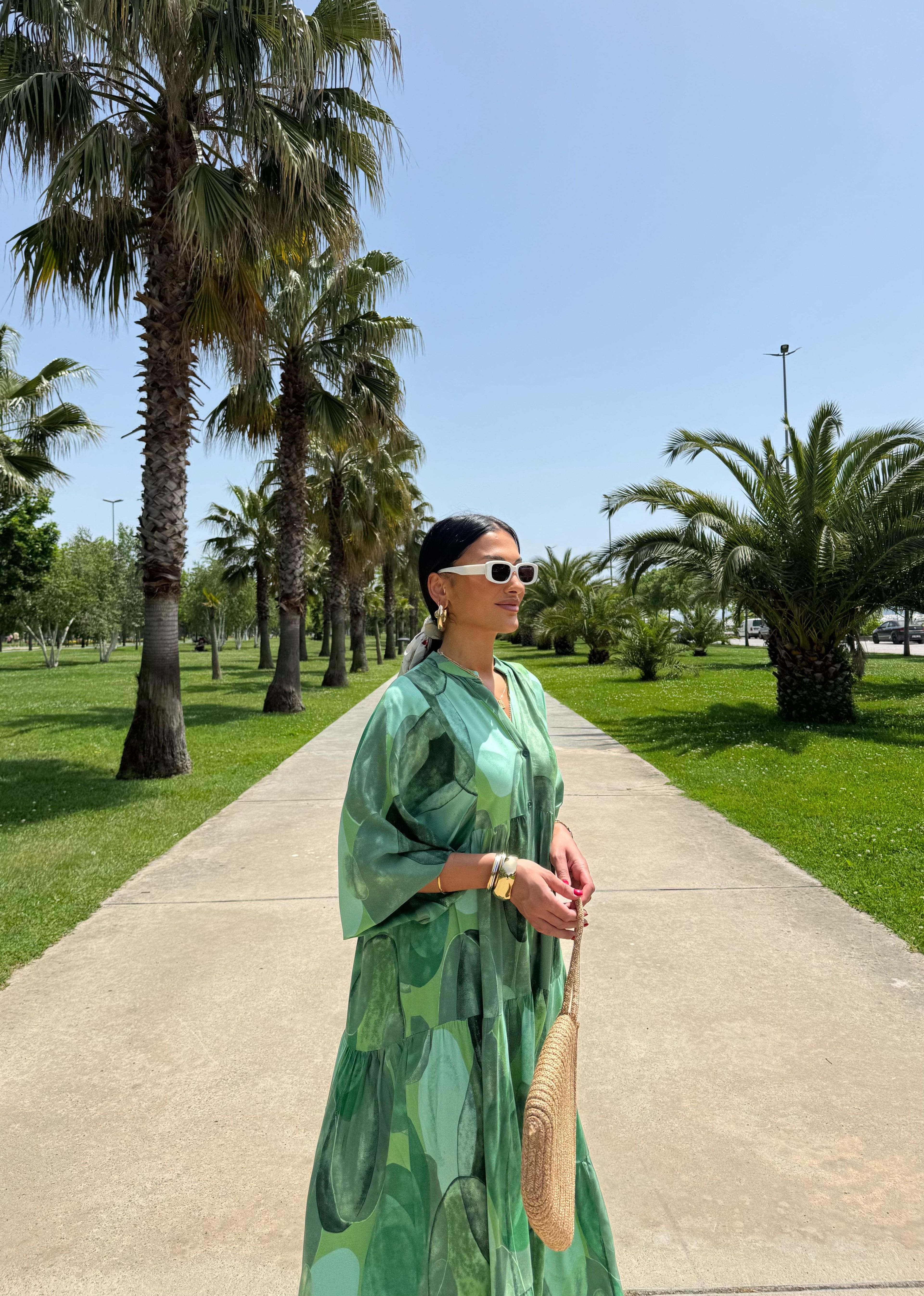 Oversize Balon Kol Elbise