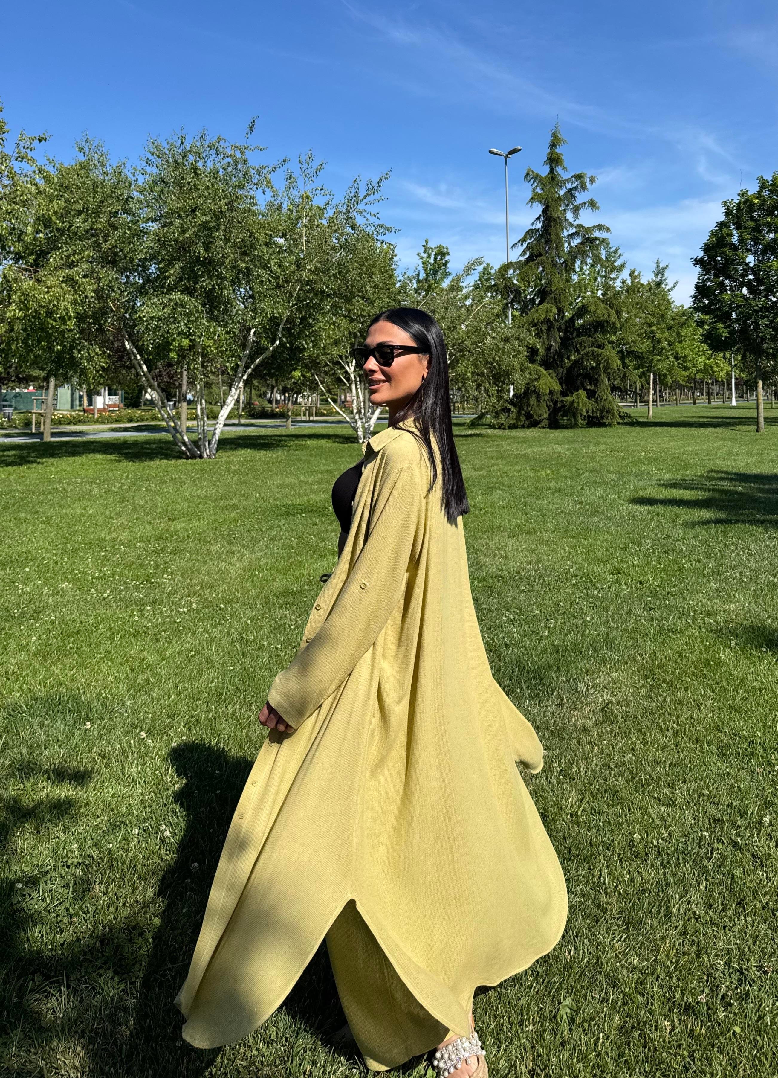 Gömlek Yaka Kimono Takım