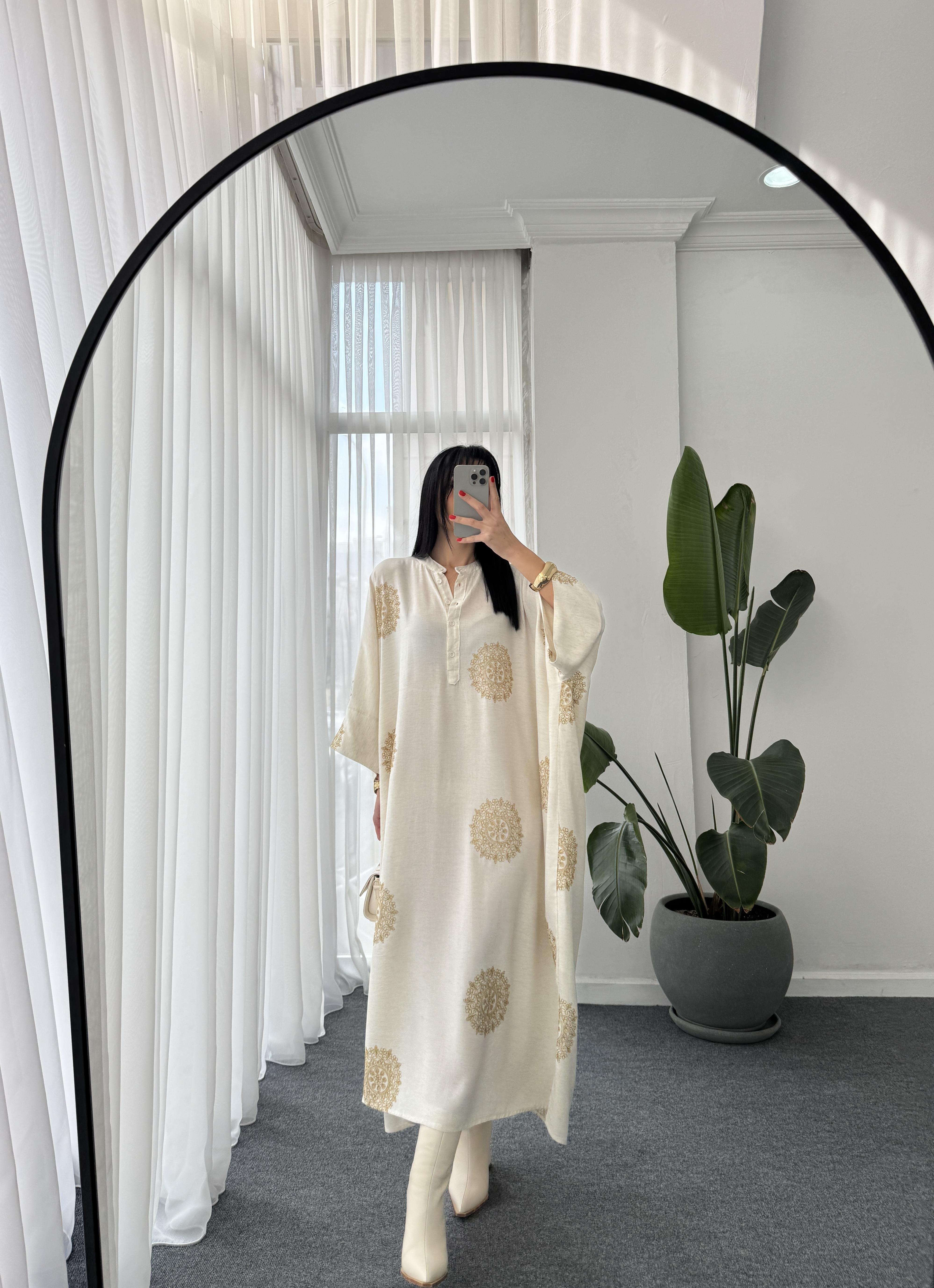 Bisiklet Yaka Oversize Elbise