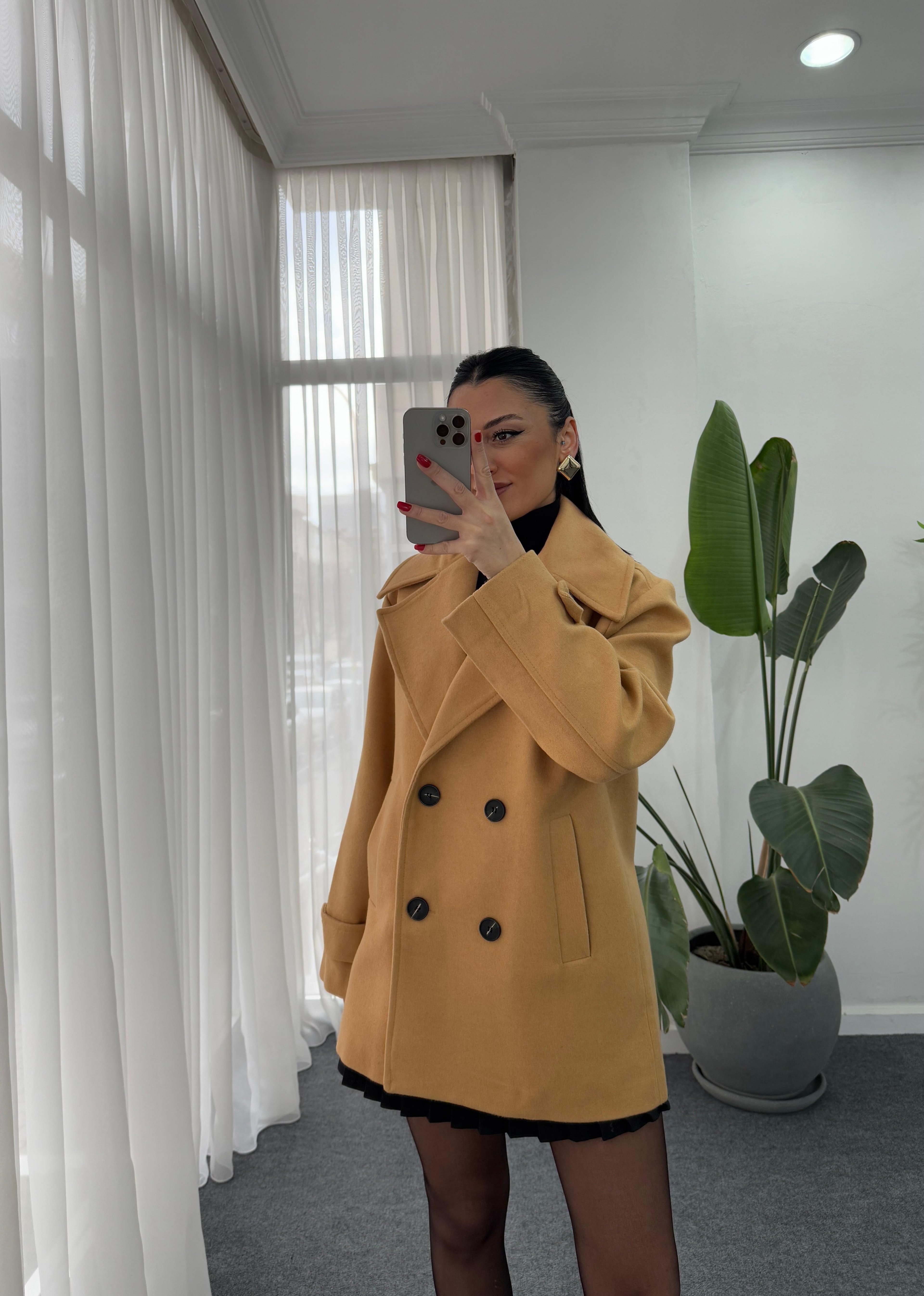 Oversize Kaşe Kaban