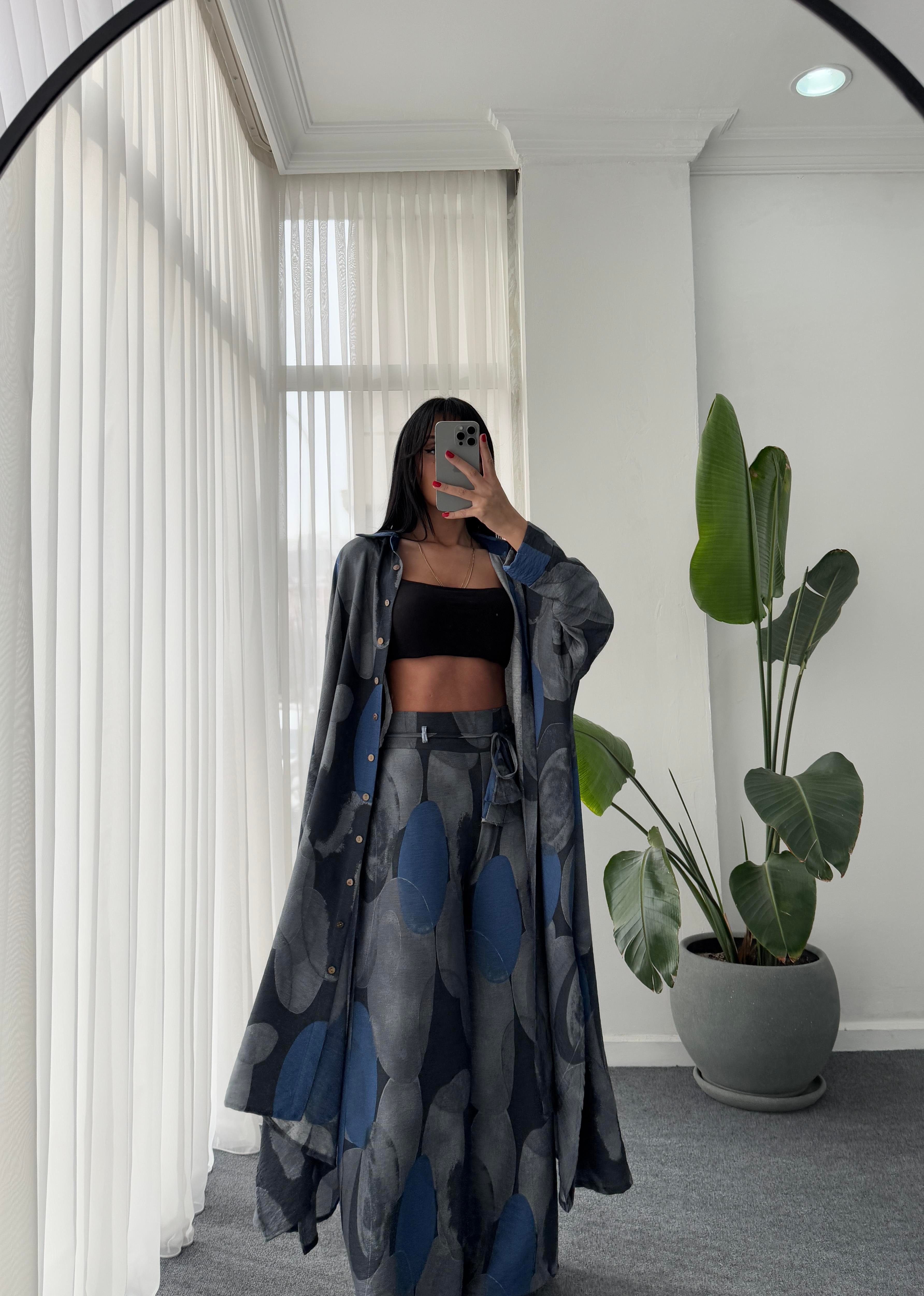 Desenli Kimono Takım