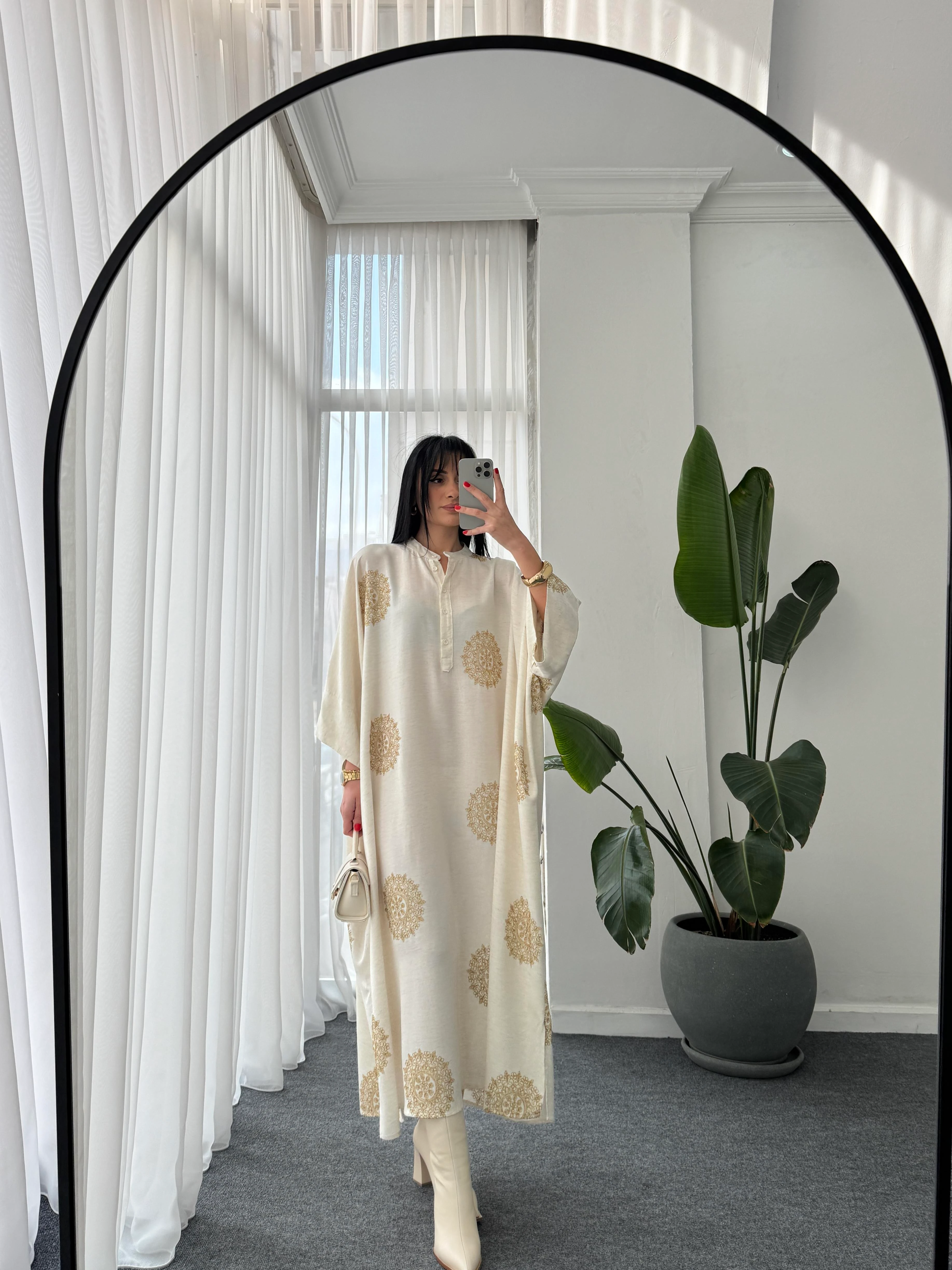 Bisiklet Yaka Oversize Elbise