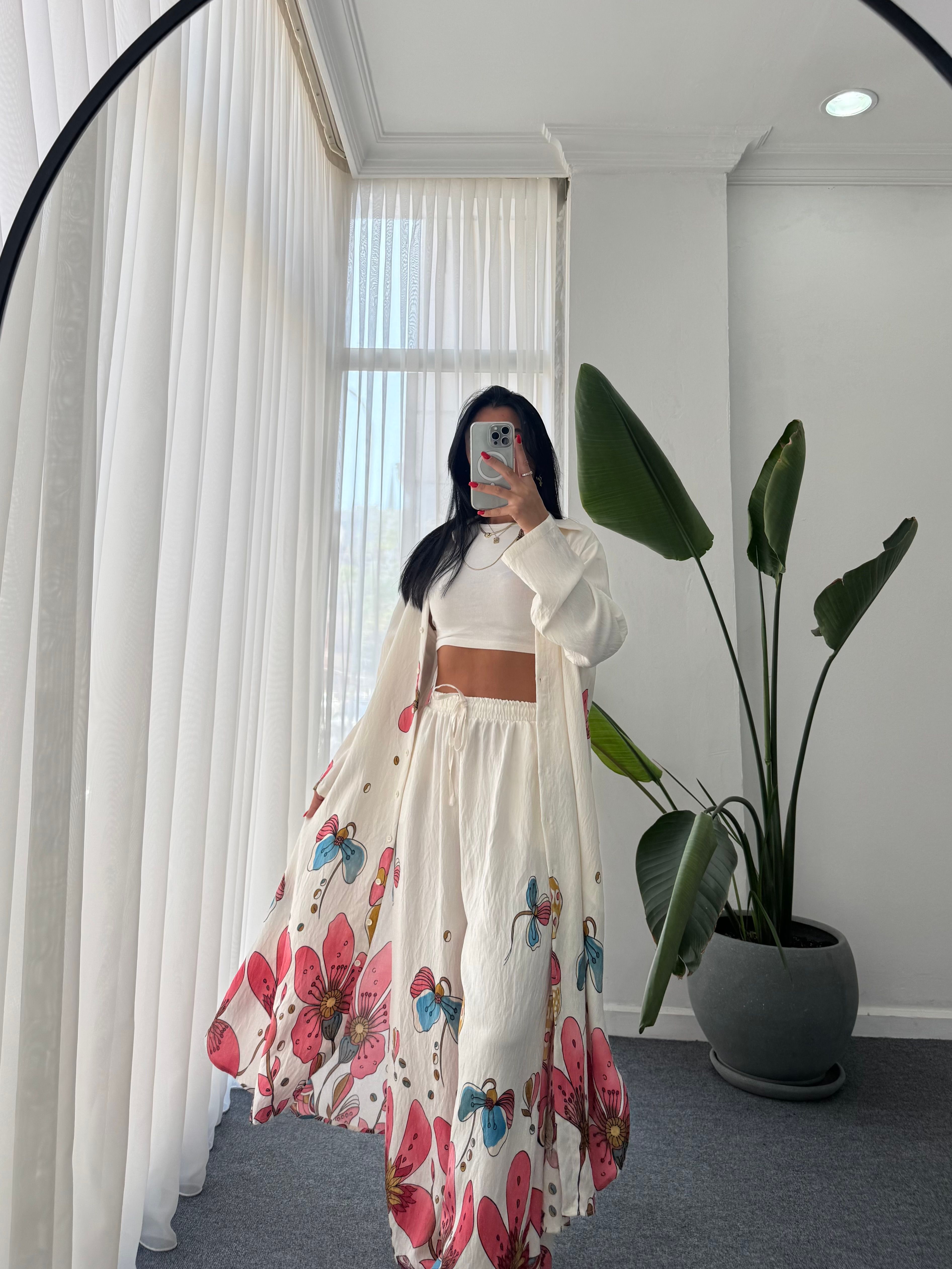 Tunik Pantalon Takım - Ekru 
