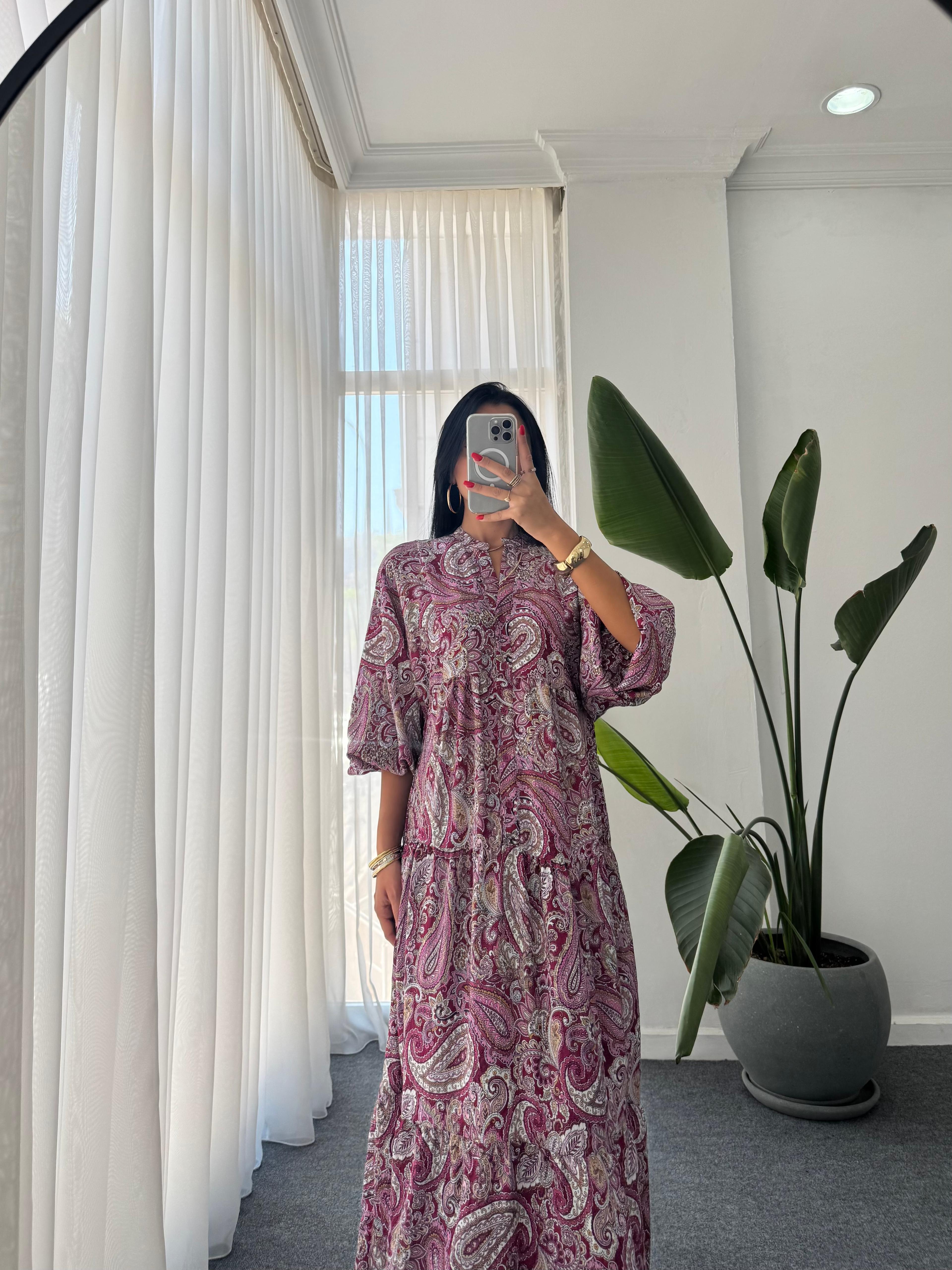 Katleya Model Etnik Desen Elbise