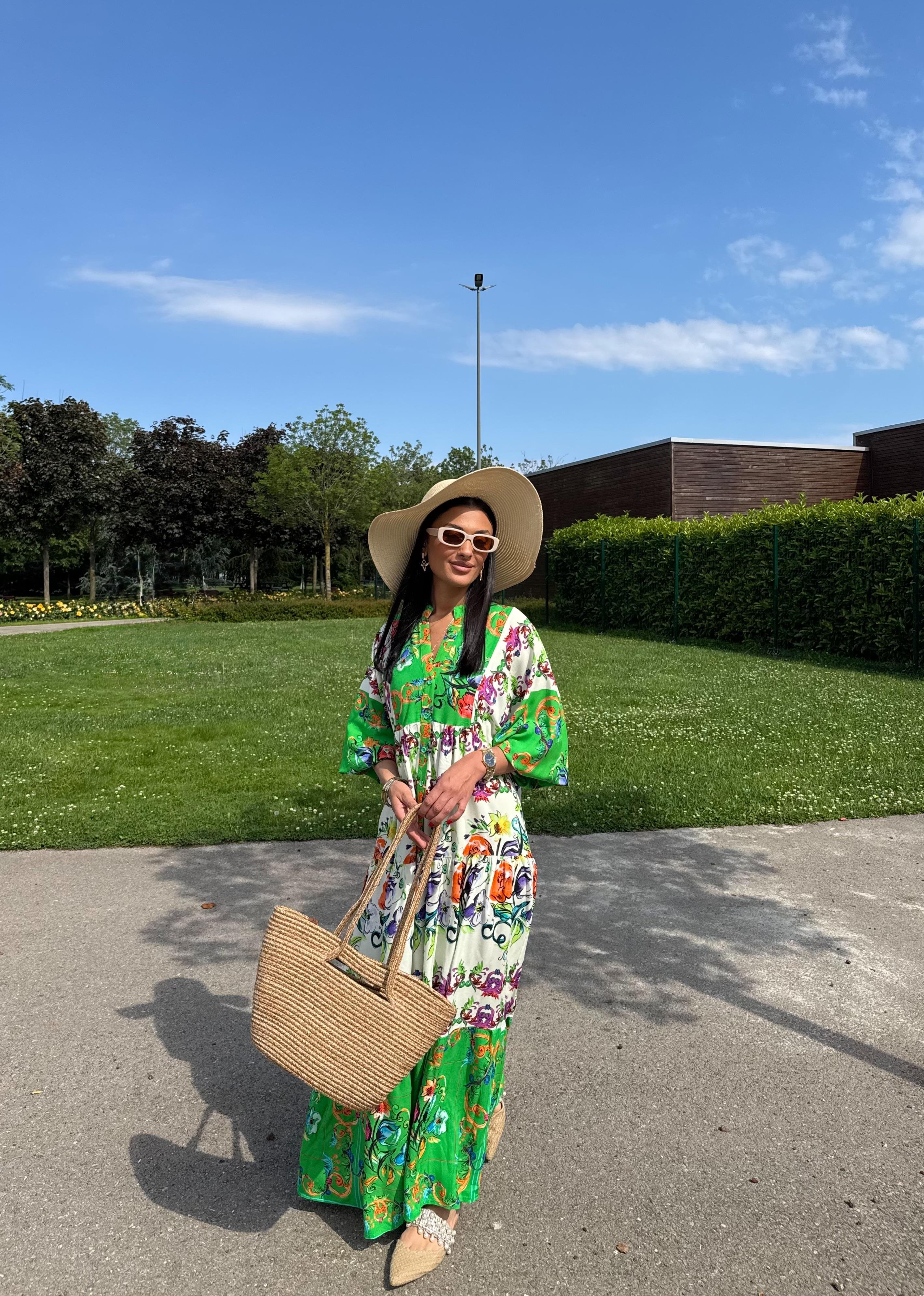 Etnik Desen Oversize Elbise