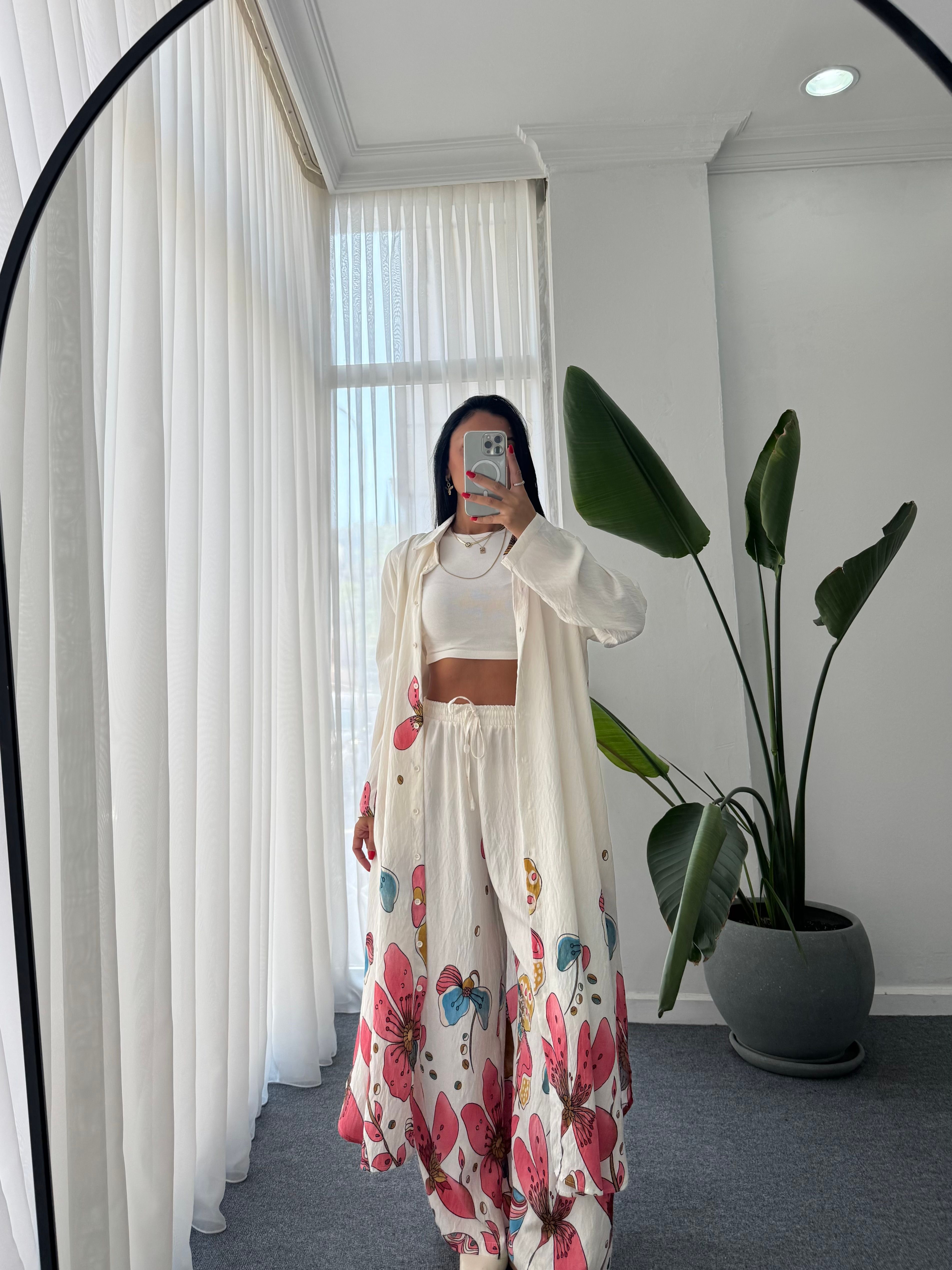 Tunik Pantalon Takım - Ekru 
