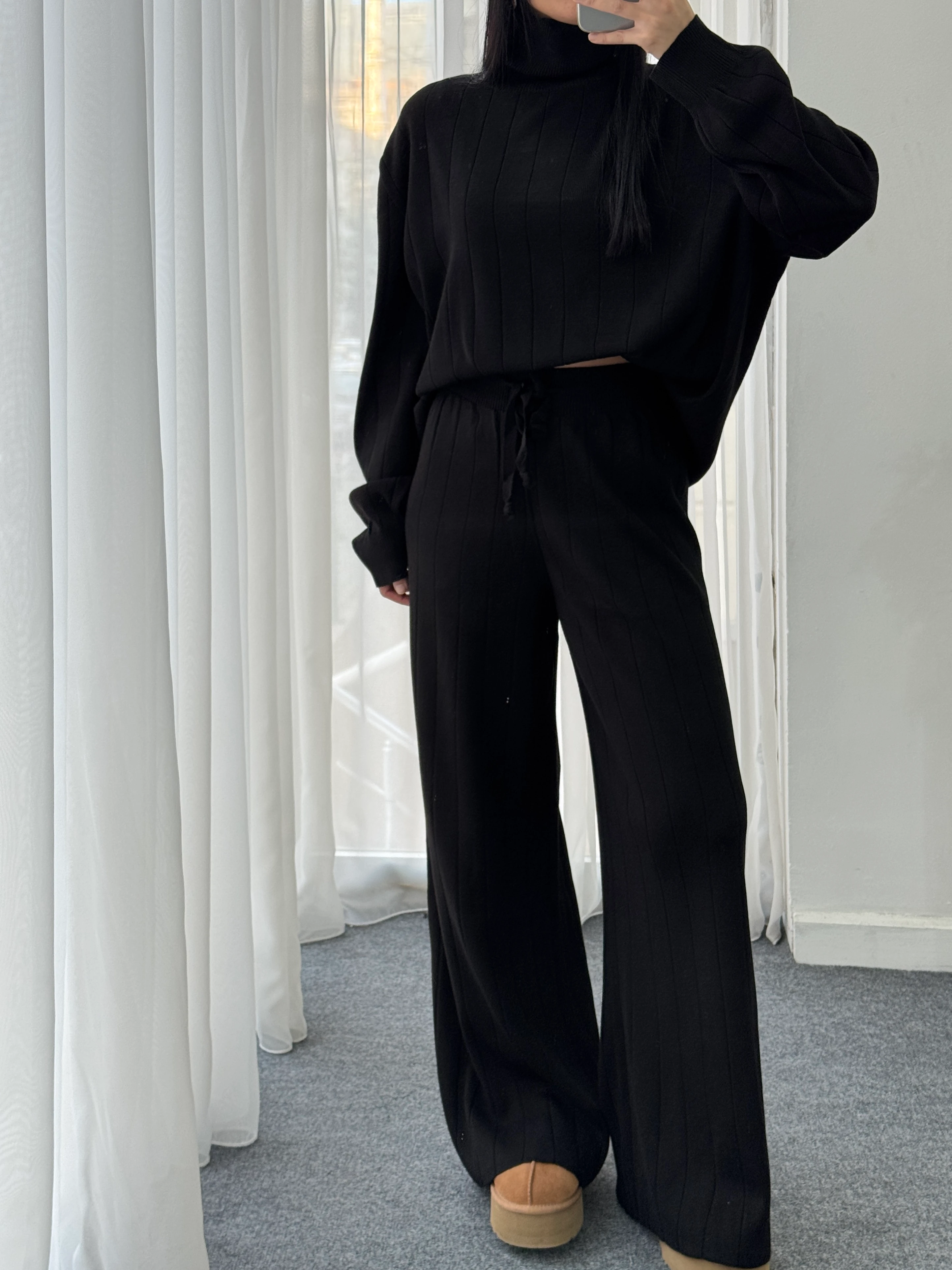 Triko İkili Takım - Siyah 