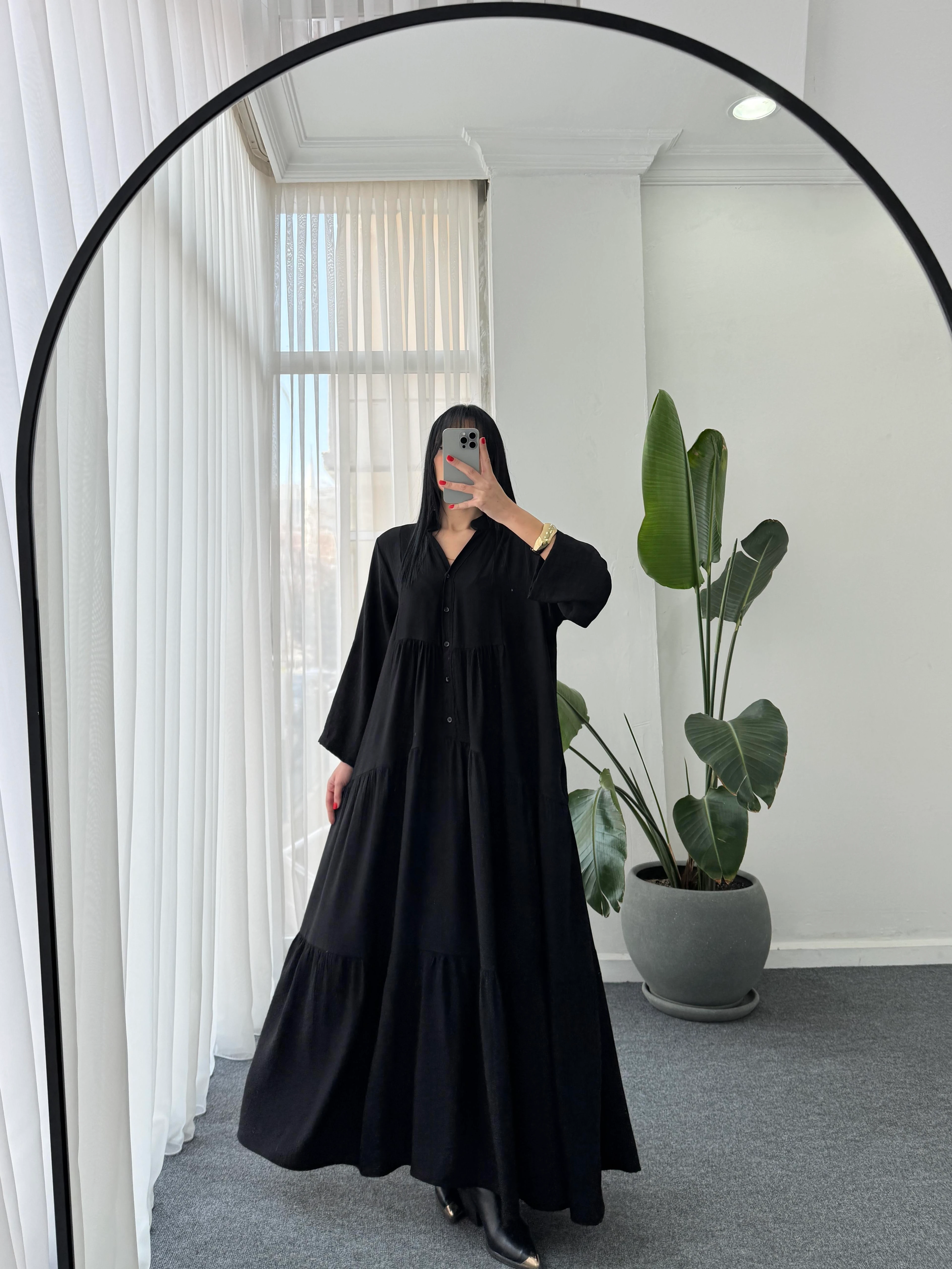 Hakim Yaka Oversize Maxi Boy Elbise