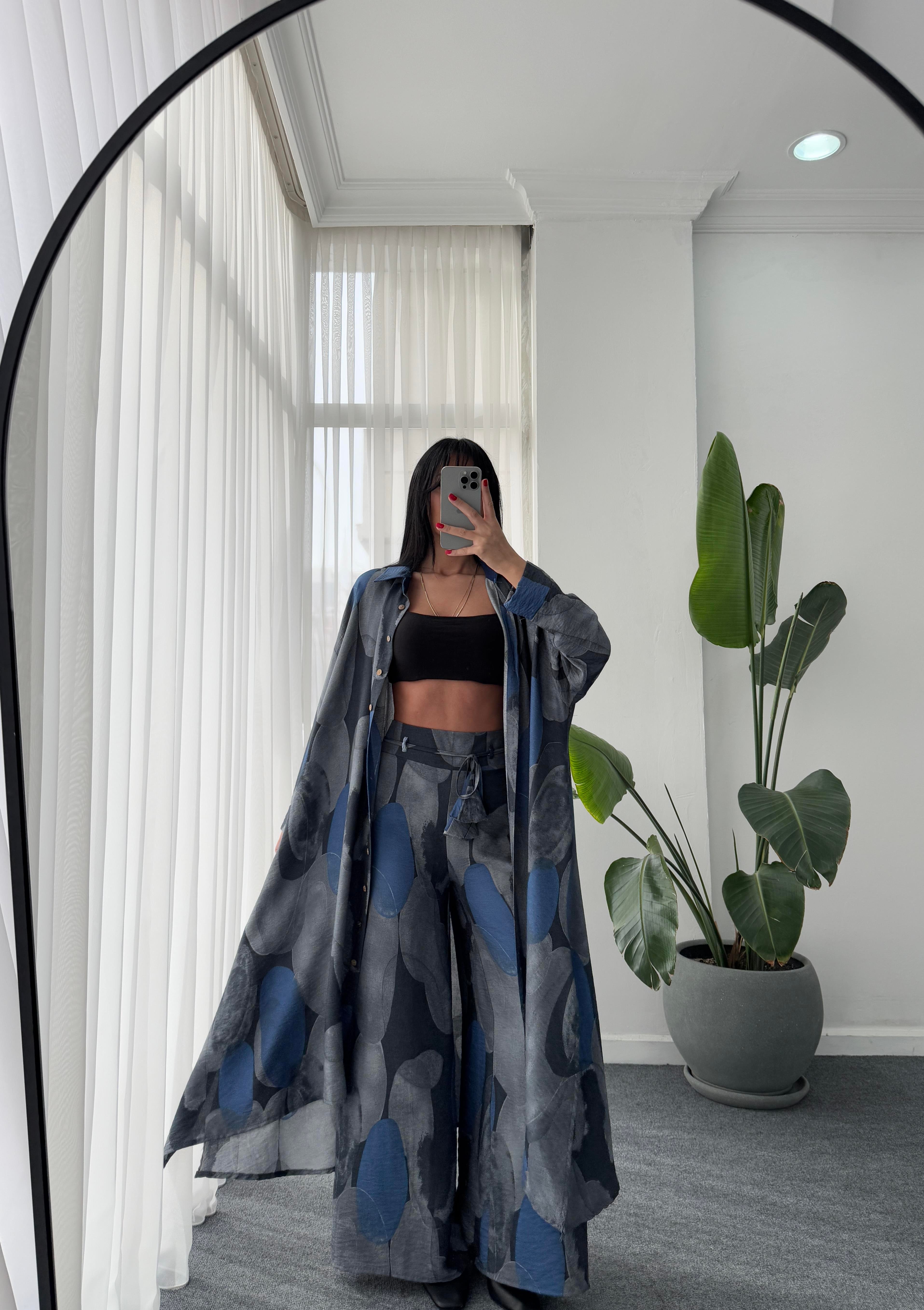 Desenli Kimono Takım