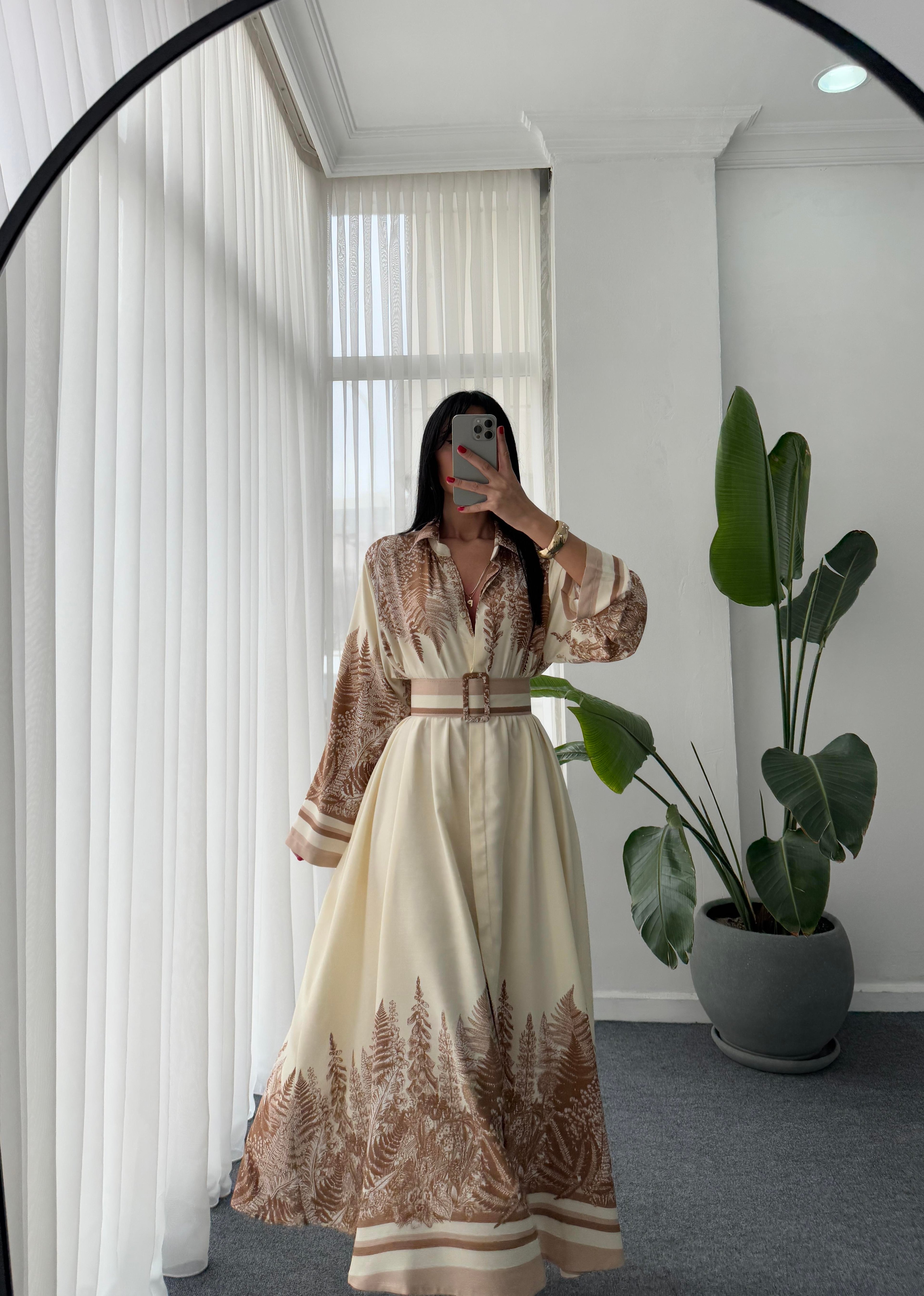 Gold Desen Kimono Takım