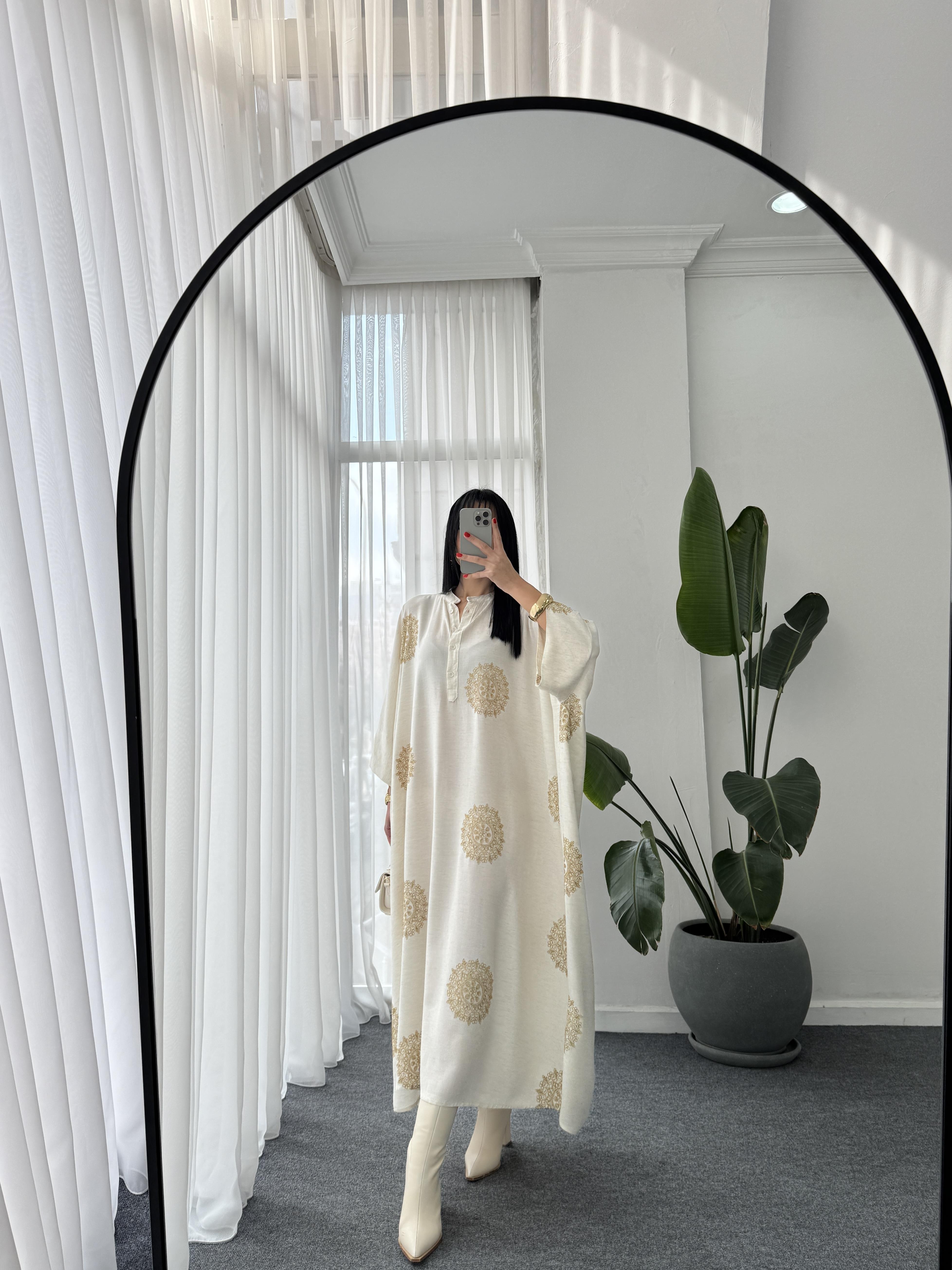 Bisiklet Yaka Oversize Elbise