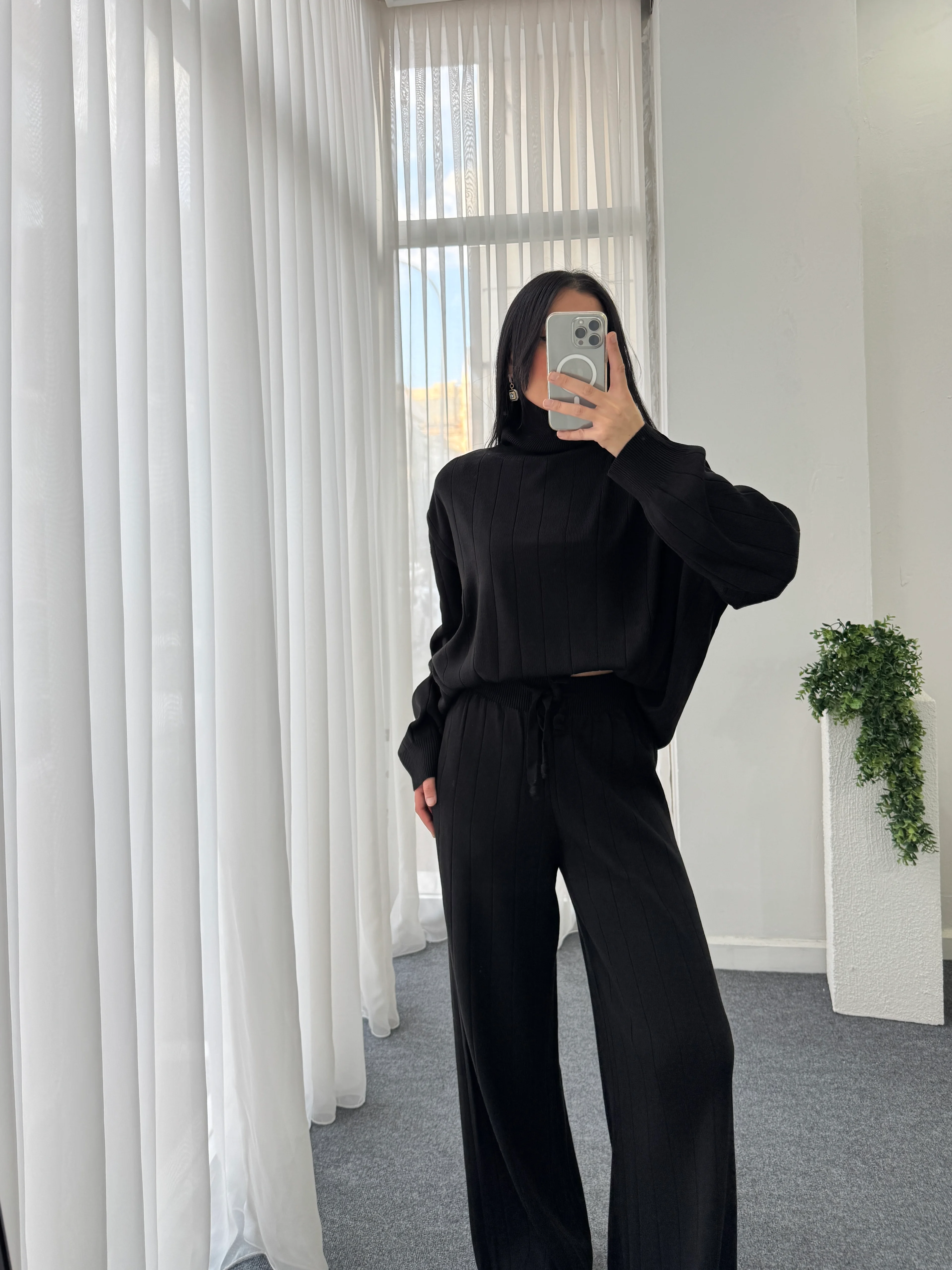 Triko İkili Takım - Siyah 