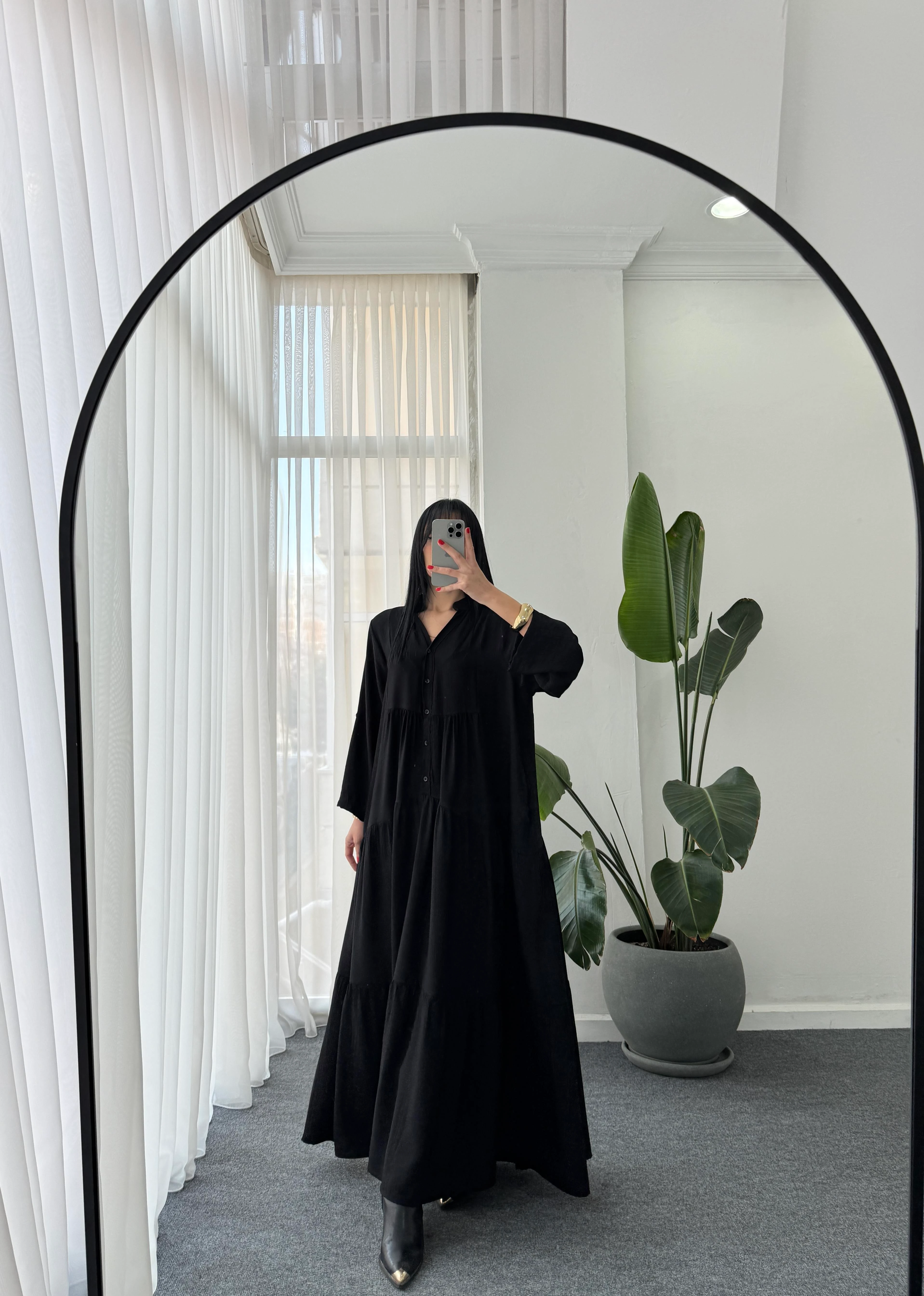 Hakim Yaka Oversize Maxi Boy Elbise