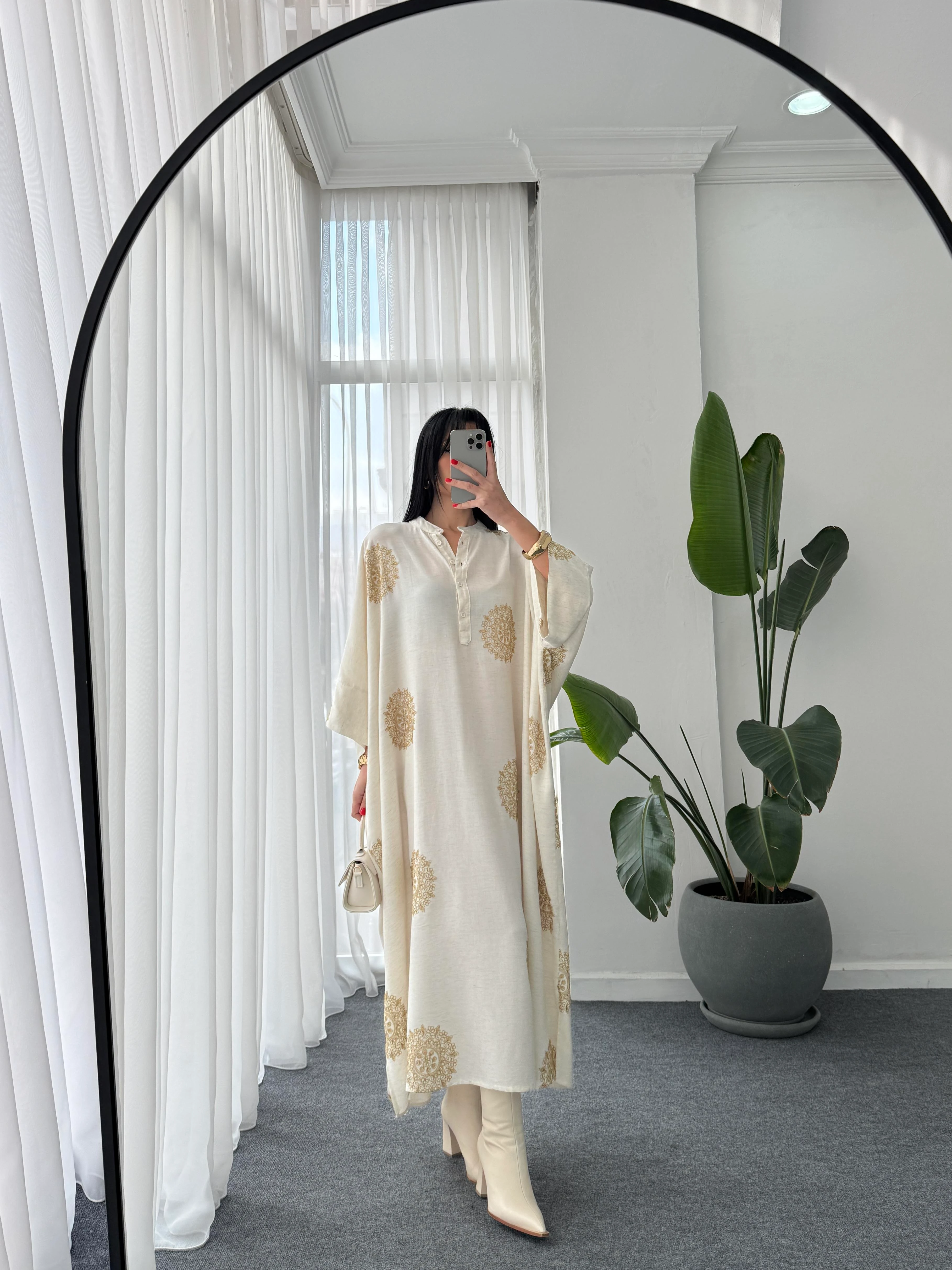 Bisiklet Yaka Oversize Elbise