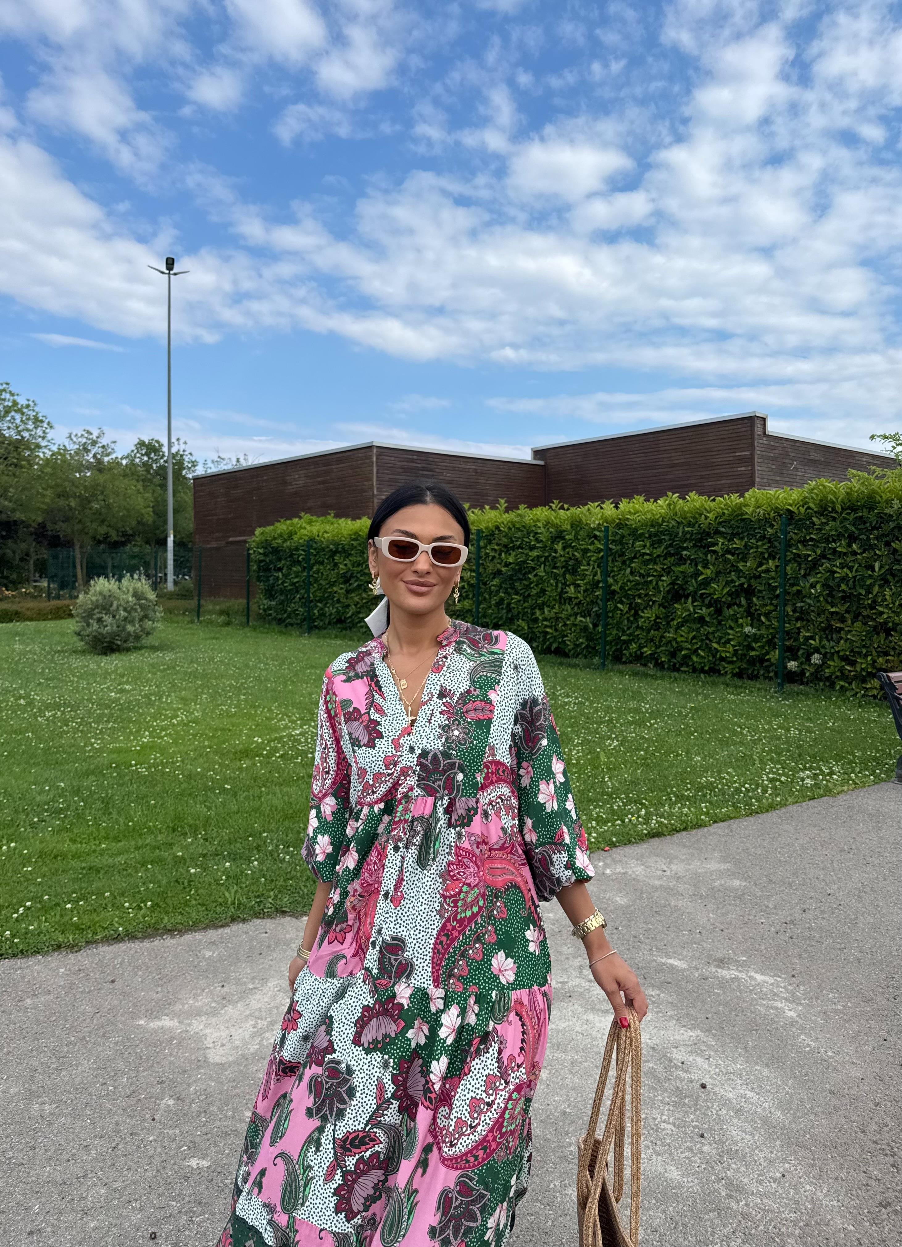 Etnik Desen Oversize Elbise