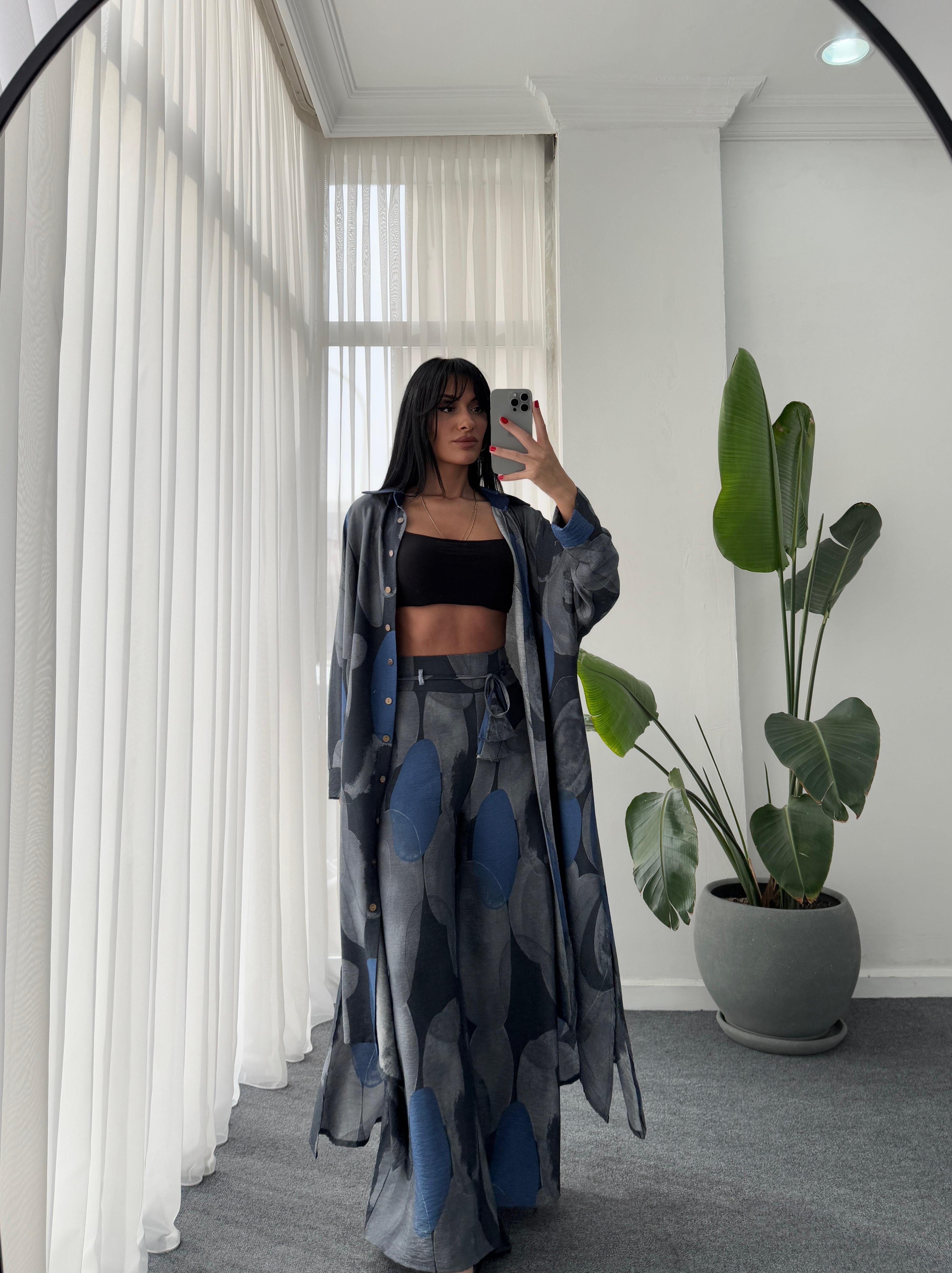 Desenli Kimono Takım