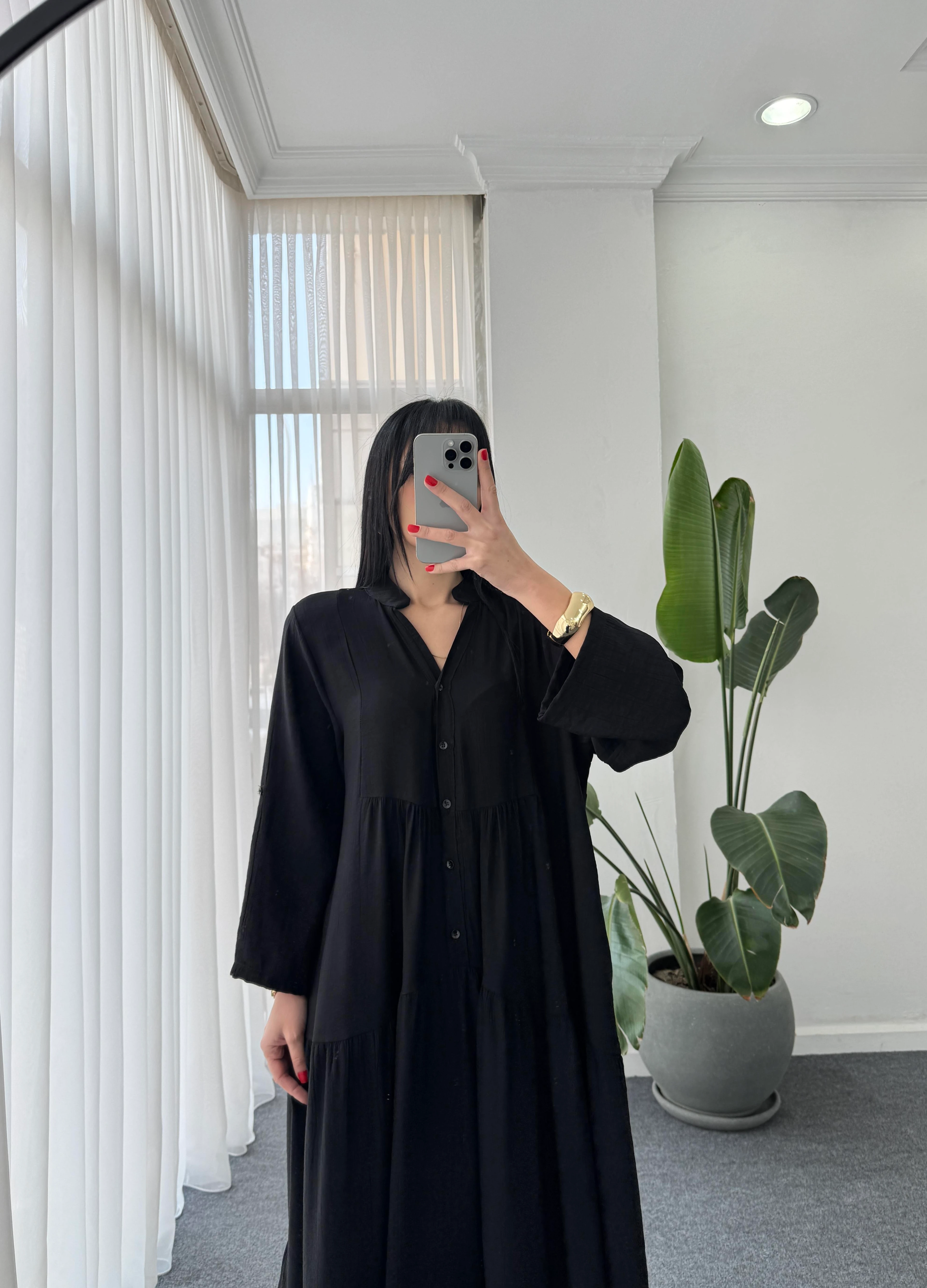 Hakim Yaka Oversize Maxi Boy Elbise