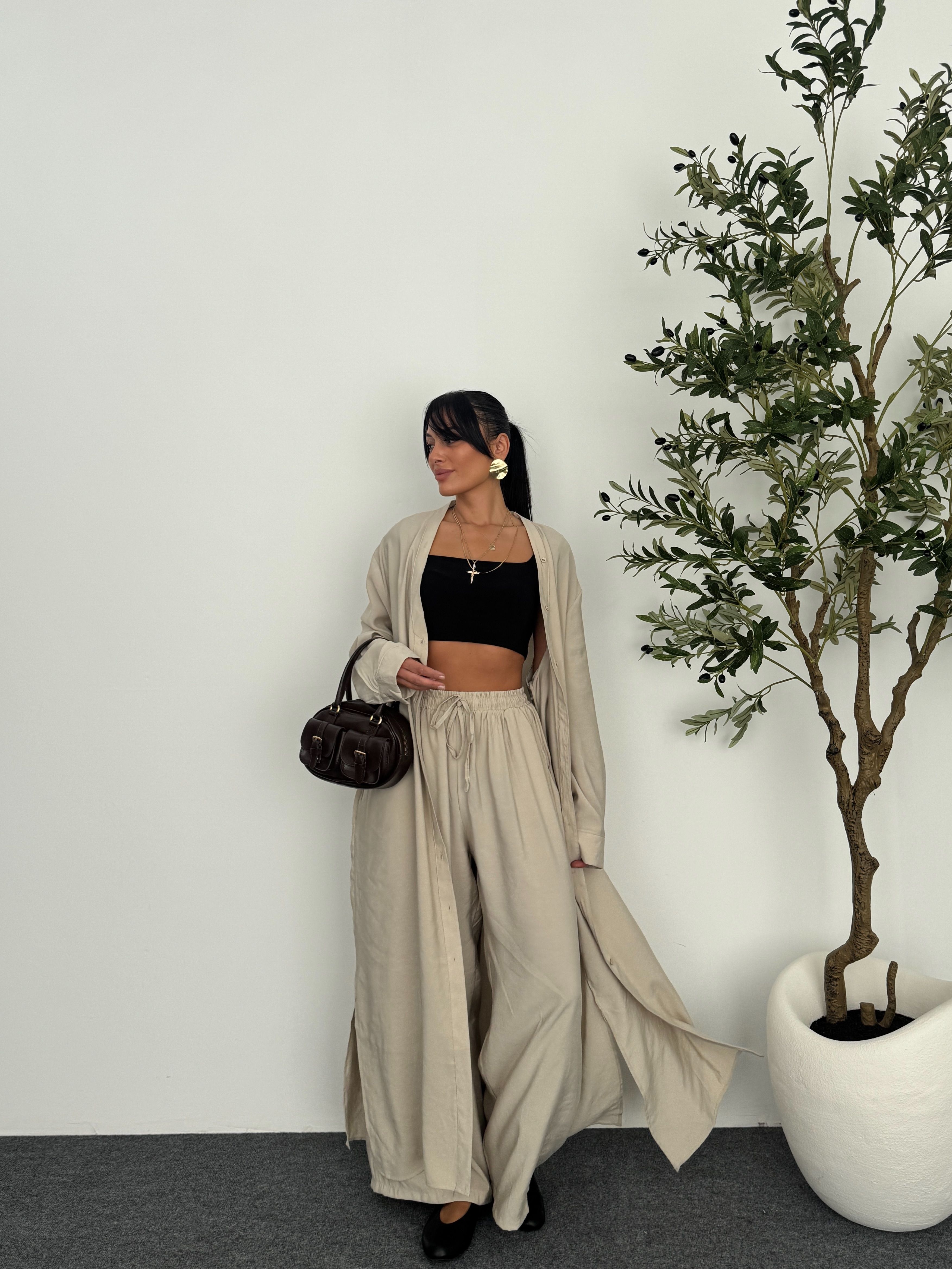 Tunik Pantolon İkili Takım  - Ekru
