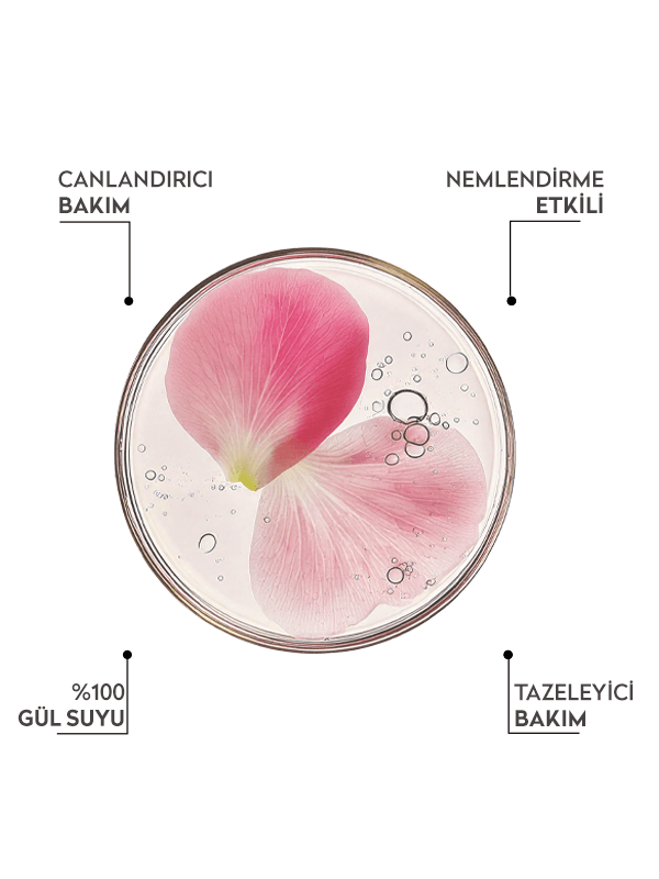 %100 Doğal Gül Suyu Canlandırıcı Nemlendirici Yüz Temizleme Jeli