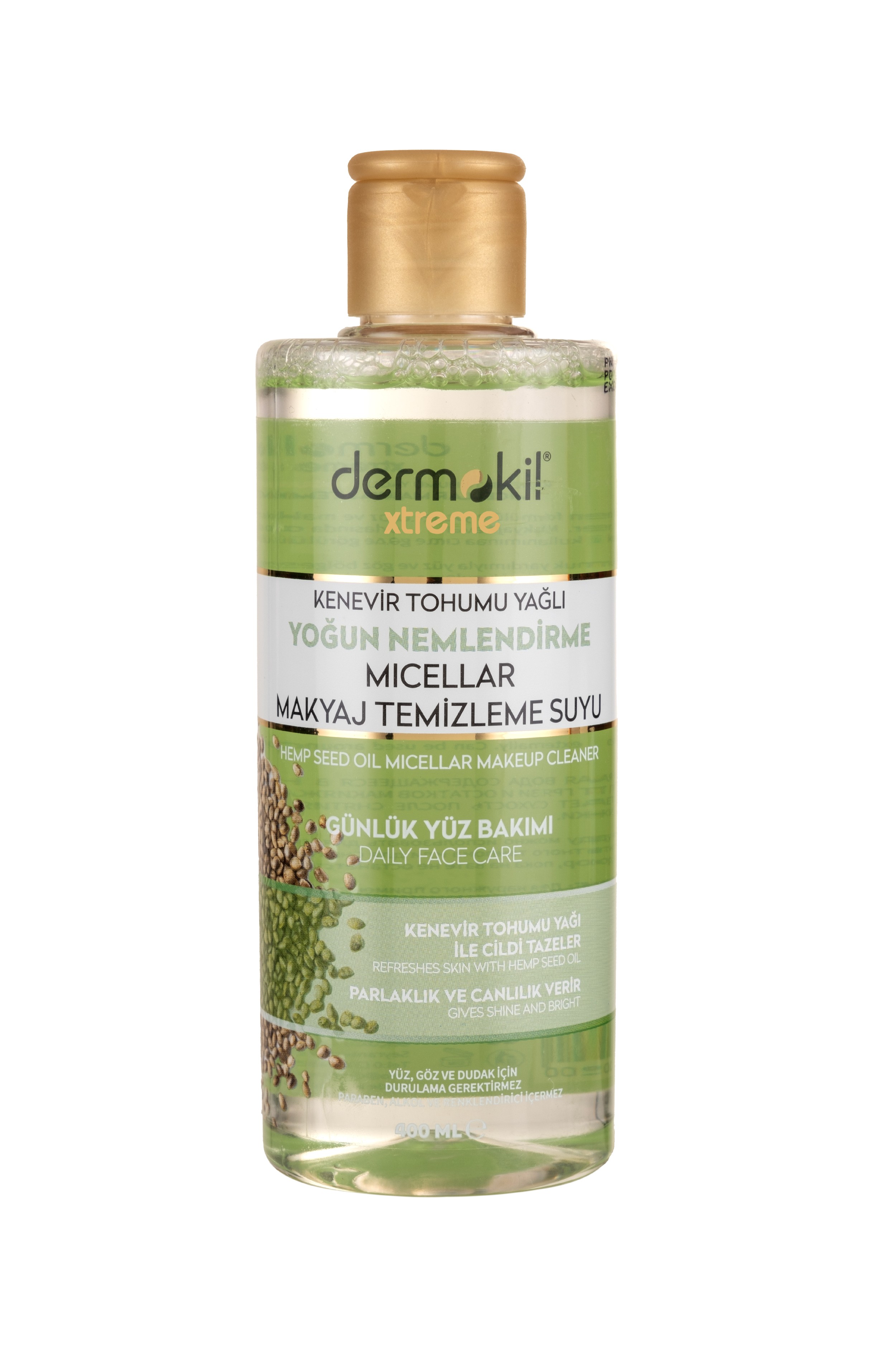 Hemp seed oil intensive moisturizing micellar makeup removal water 400 ml