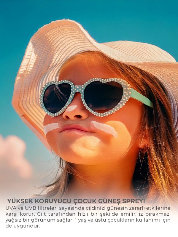 50+++SPF Yüksek Koruyucu Çocuk Güneş Spreyi 200 ml