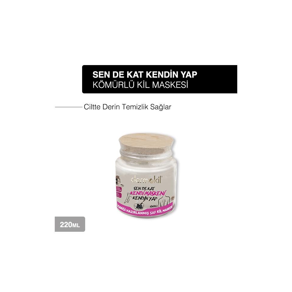 Dermokil Sen de Kat Kendi Maskeni Kendin Yap Kömürlü Kil Maskesi 2'li SET 280 ML-280 ML