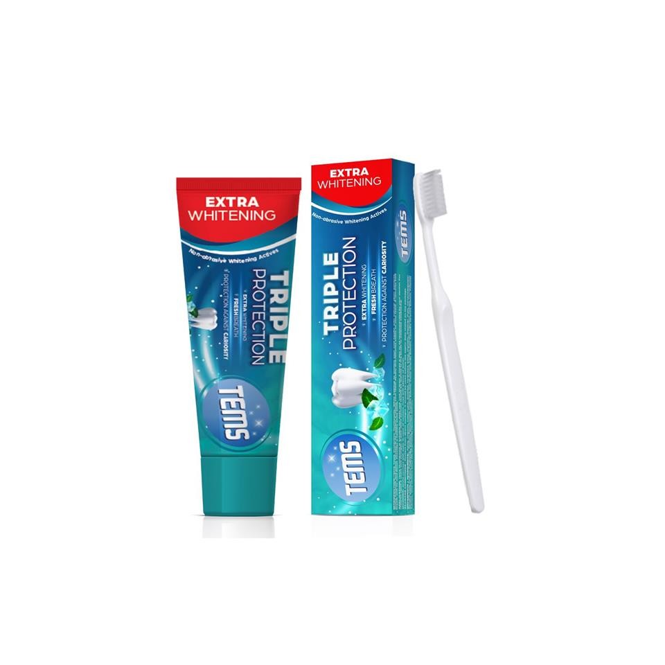 TEMS Triple Protection Fırçalı Diş Macunu 100 ml