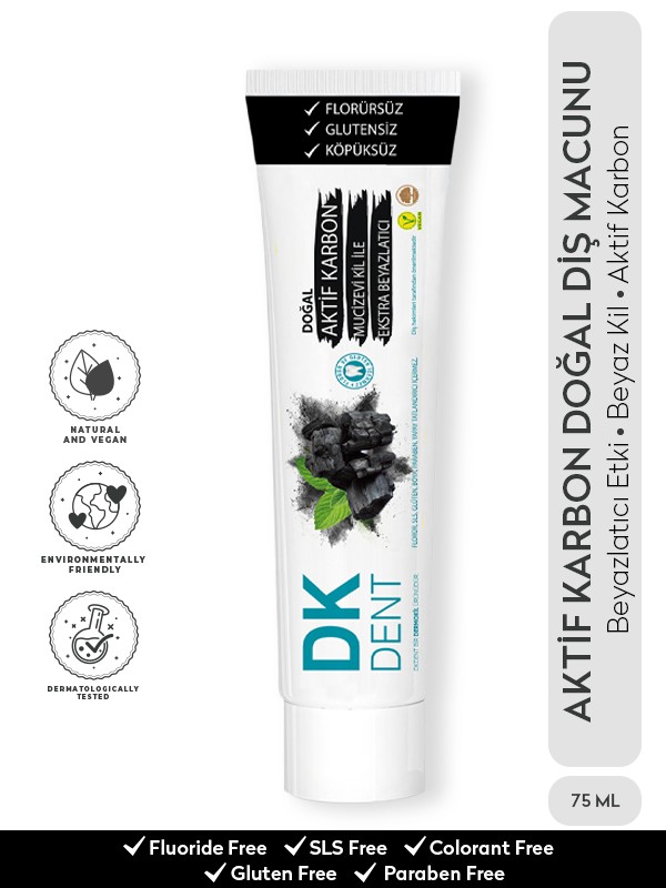 DKDENT ACTIVE CARBLE FLORURURE FLORURE NATURAL PASTE 75 mL