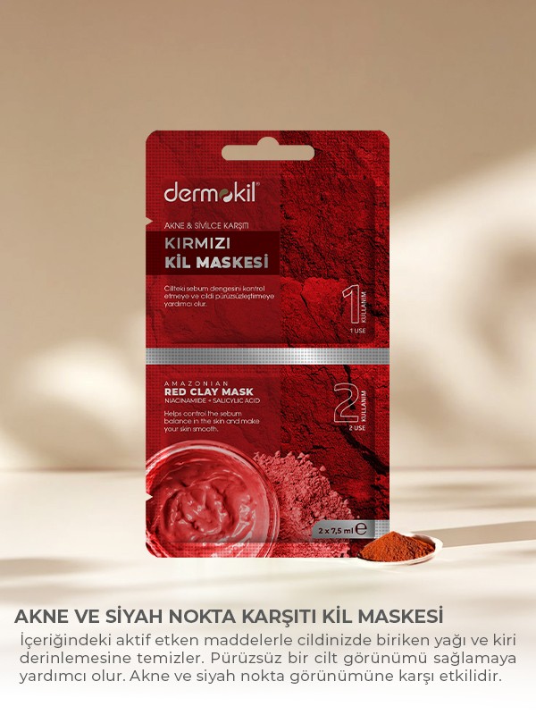 Akne ve Sivilce Karşıtı Kırmızı Kil Maskesi 15 ml