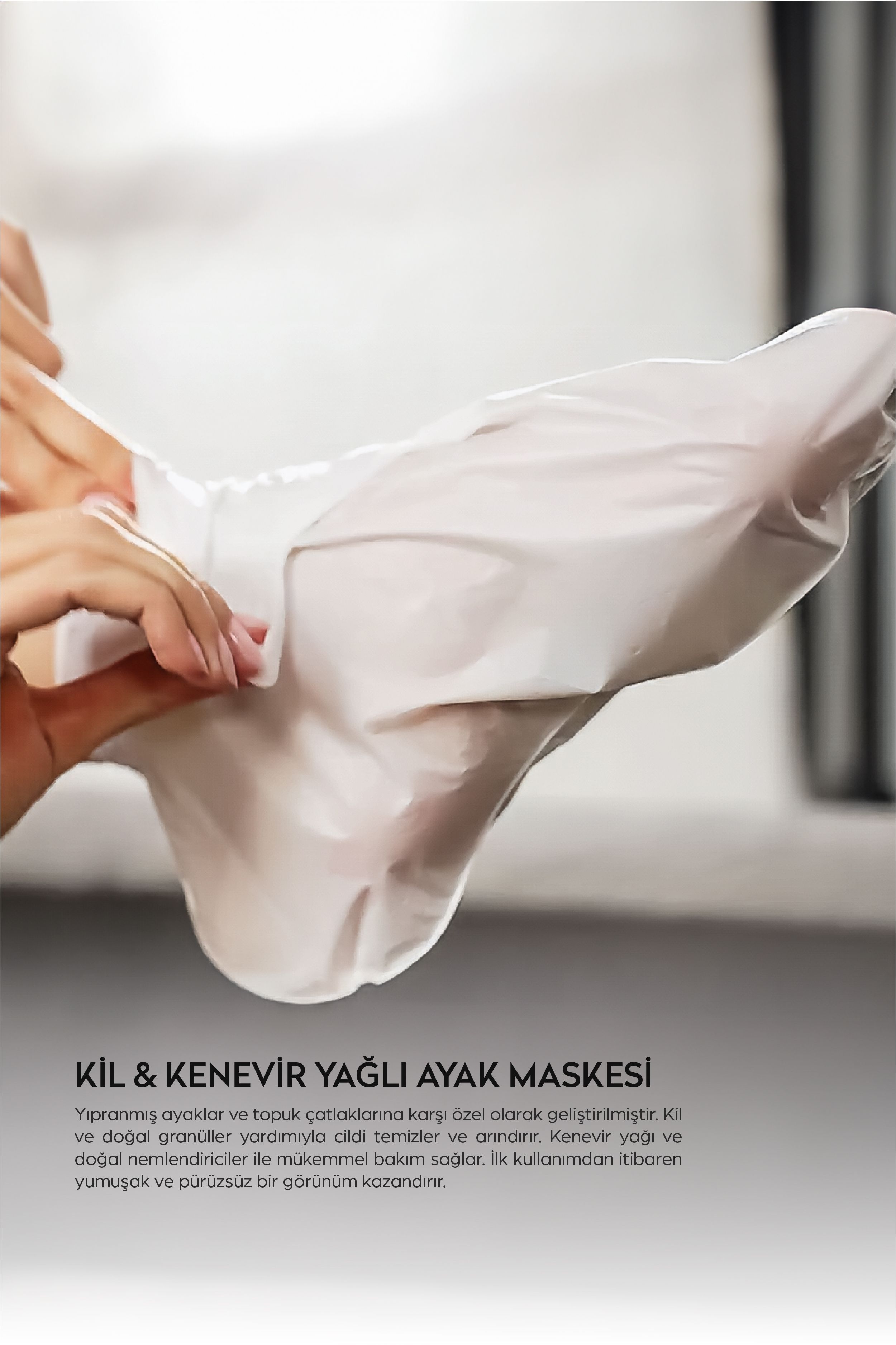 Kil ve Kenevir Yağlı Peeling Etkili Ayak Maskesi 35 ml