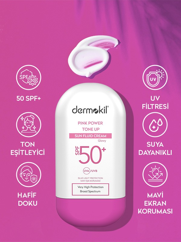 Pink Tone-Up Fluid Sun Cream SPF 50 Pembe Ton Eşitleyici Fluid Güneş Koruyucu