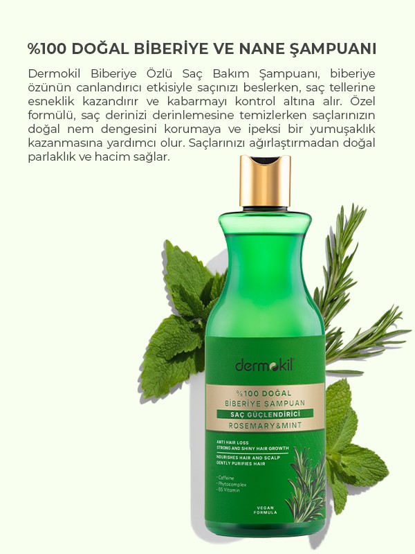 %100 Doğal Biberiye Saç Güçlendirici Şampuan 400 ml