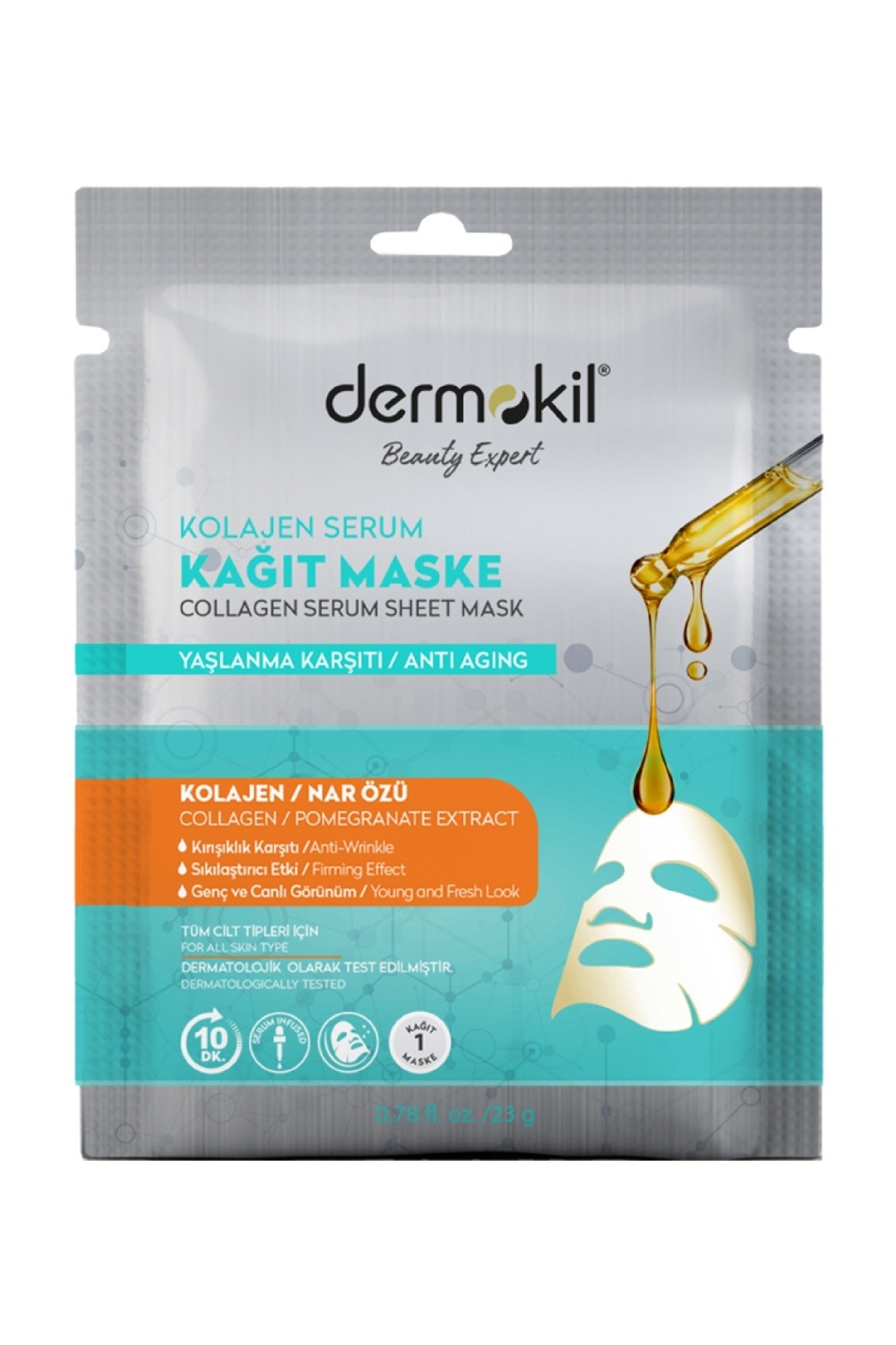 DERMOKİL Kolajen Serum Kağıt Maske 28 gr