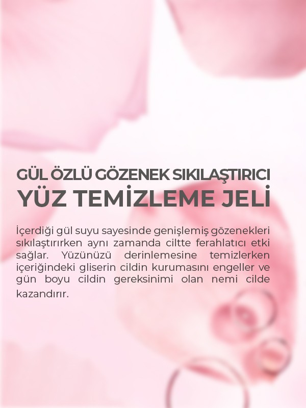 %100 Doğal Gül Suyu Canlandırıcı Nemlendirici Yüz Temizleme Jeli