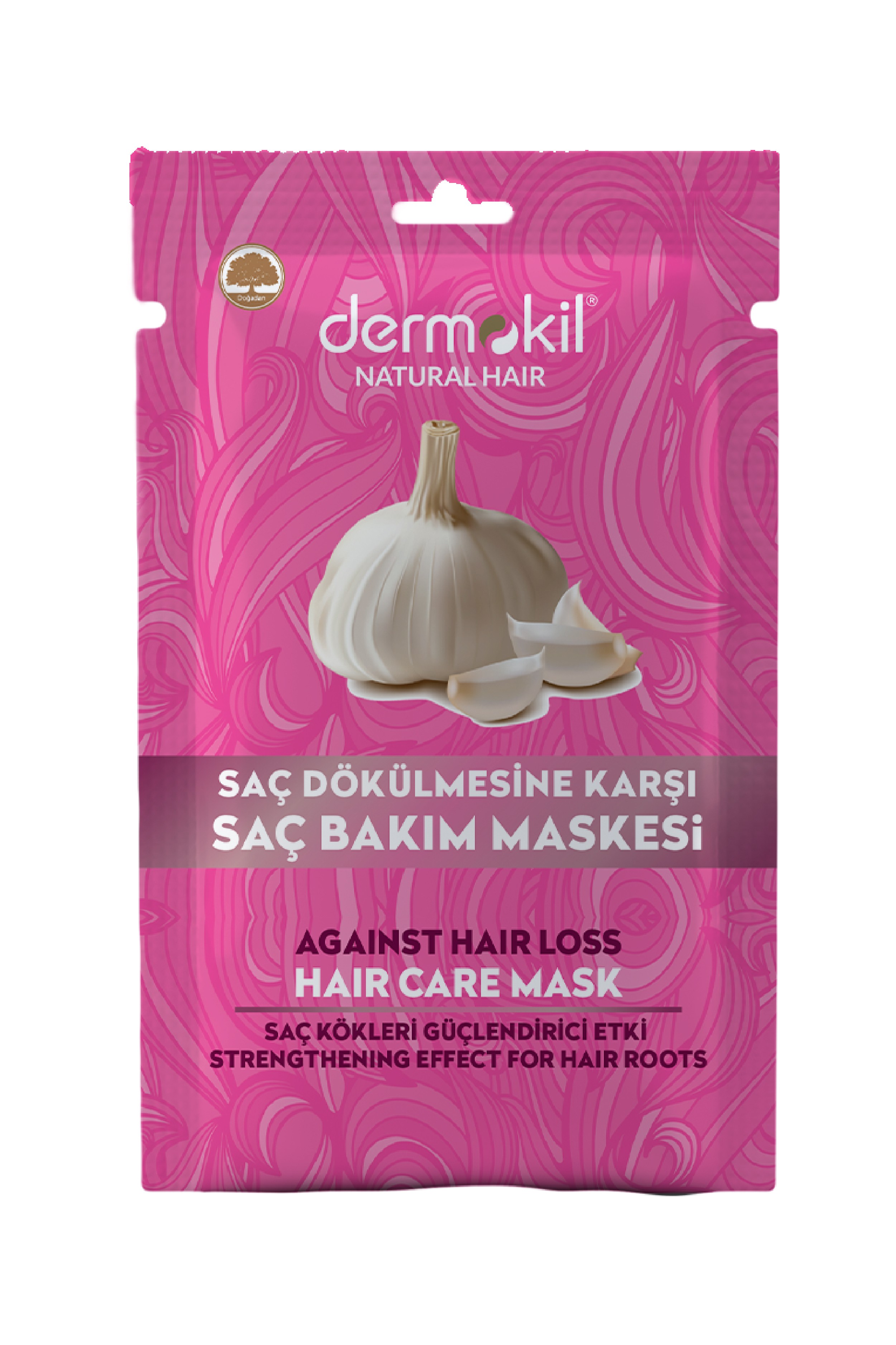 Vegan hair care mask clay and garlic strengthening effect 35 ml against hair loss