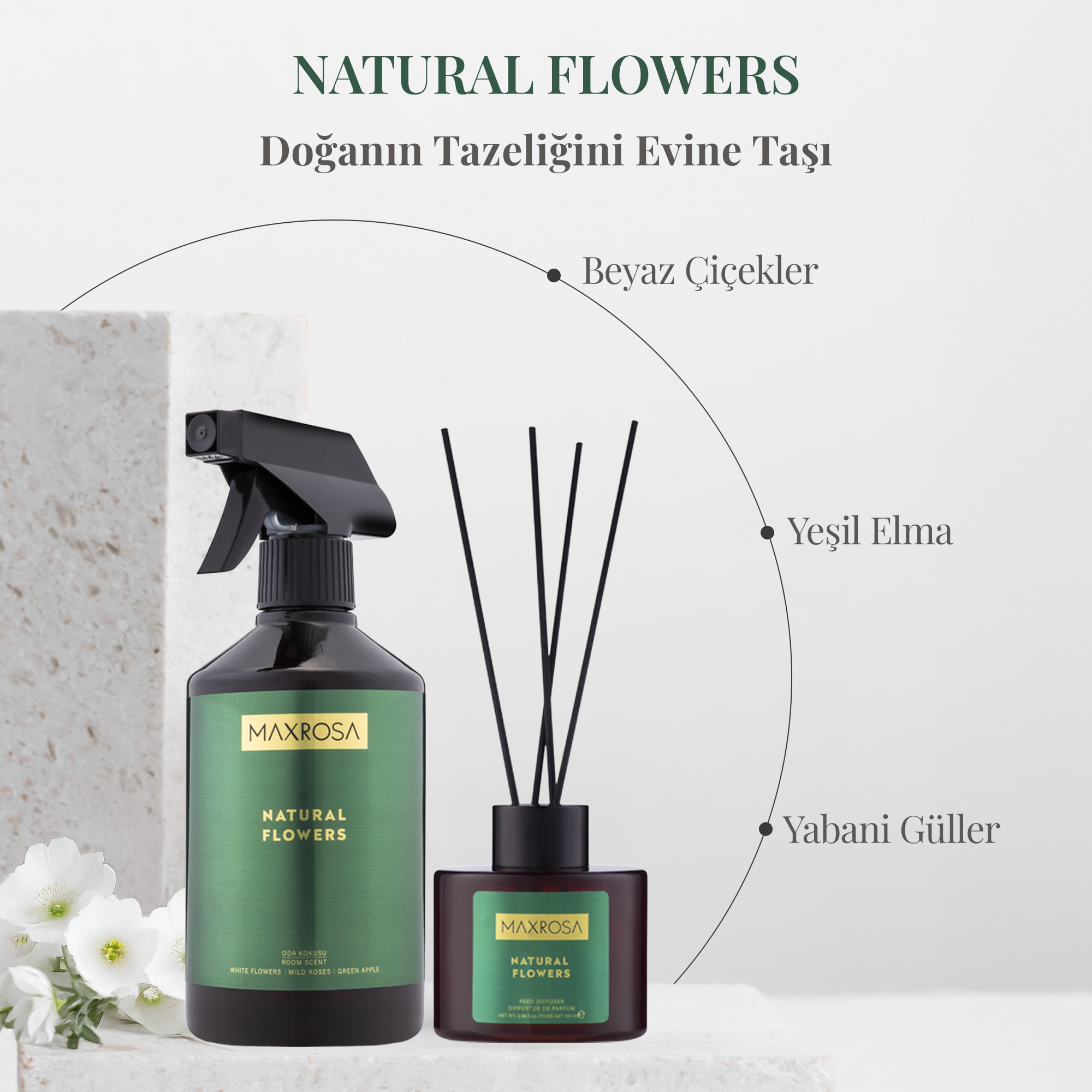 Natural Flower Room Spray Oda Koku Spreyi 500 ml
