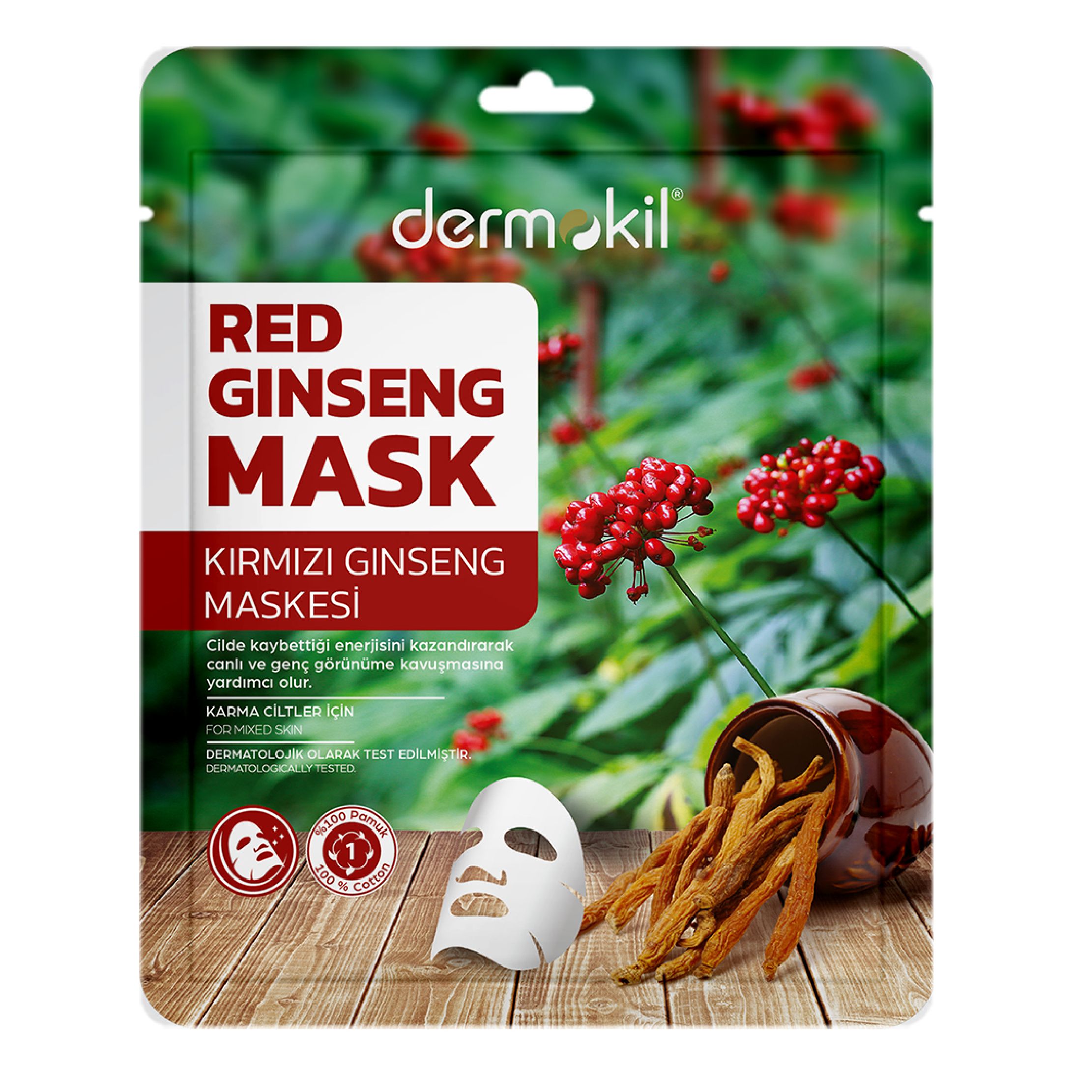 Dermokil Red Ginseng Mask (For Combination Skin) 20 gr NEW